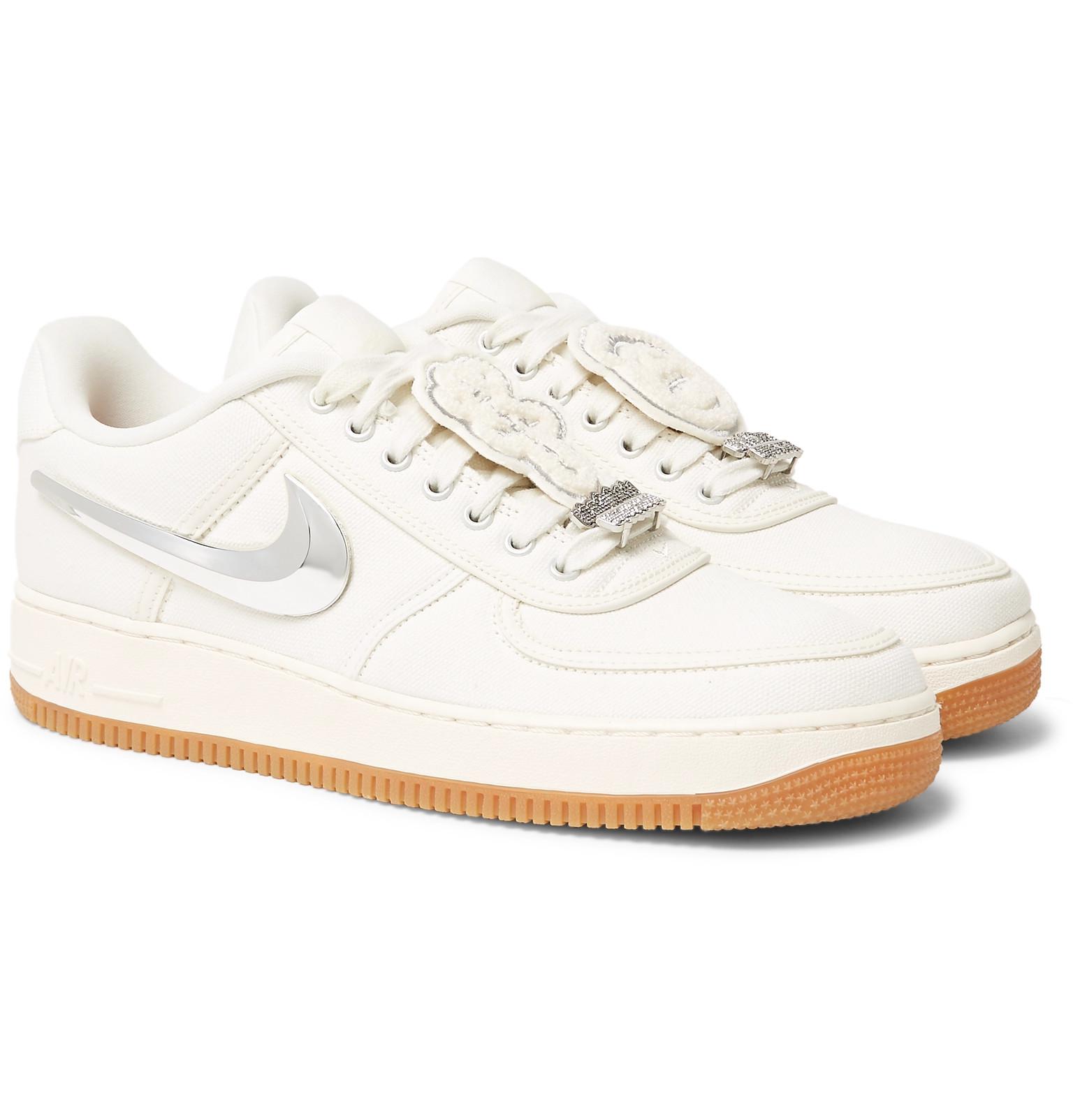 Nike + Travis Scott Air Force 1 Canvas Sneakers in White for Men | Lyst