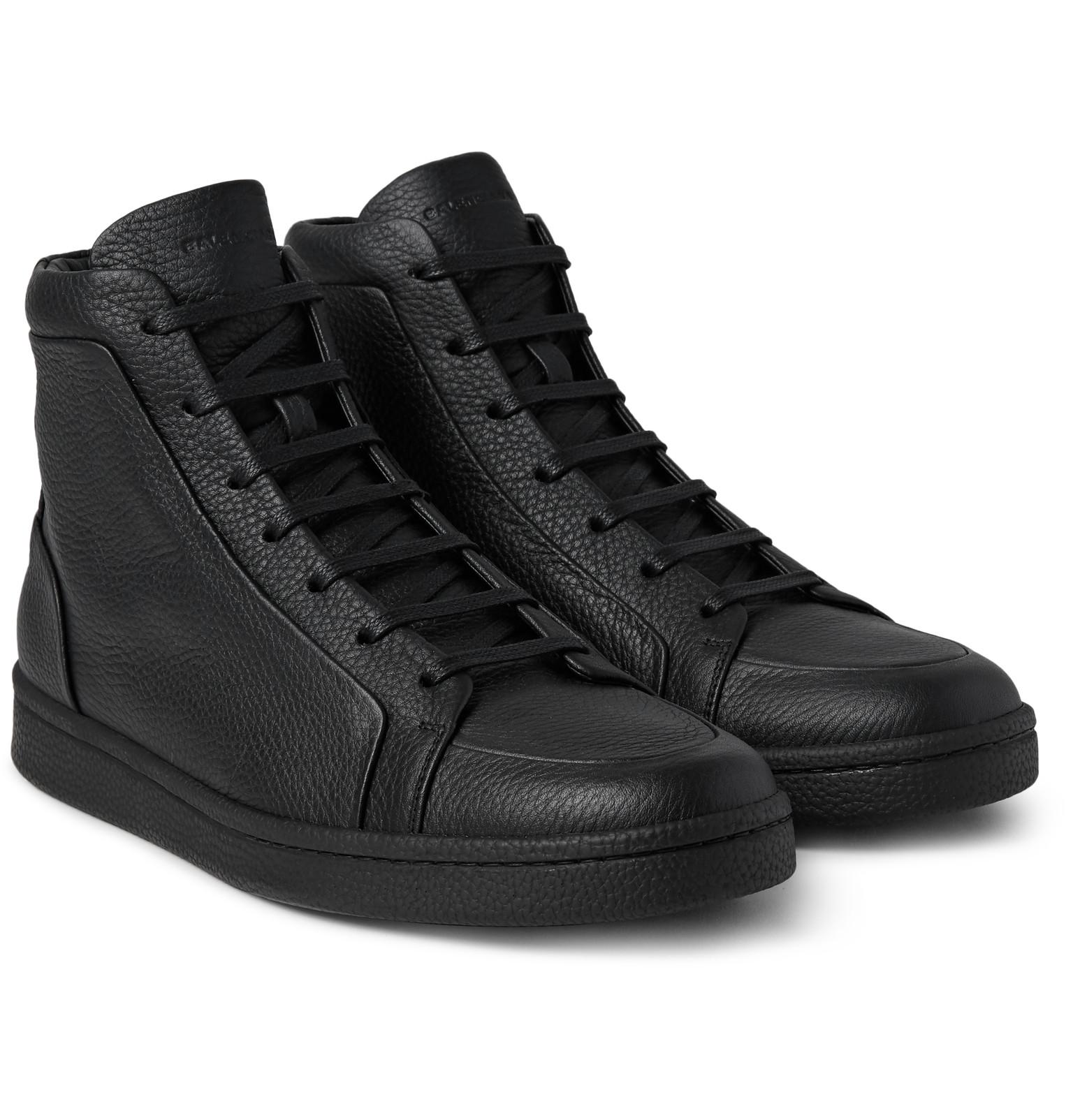Balenciaga Full-grain Leather High-top Sneakers in Black for Men - Lyst