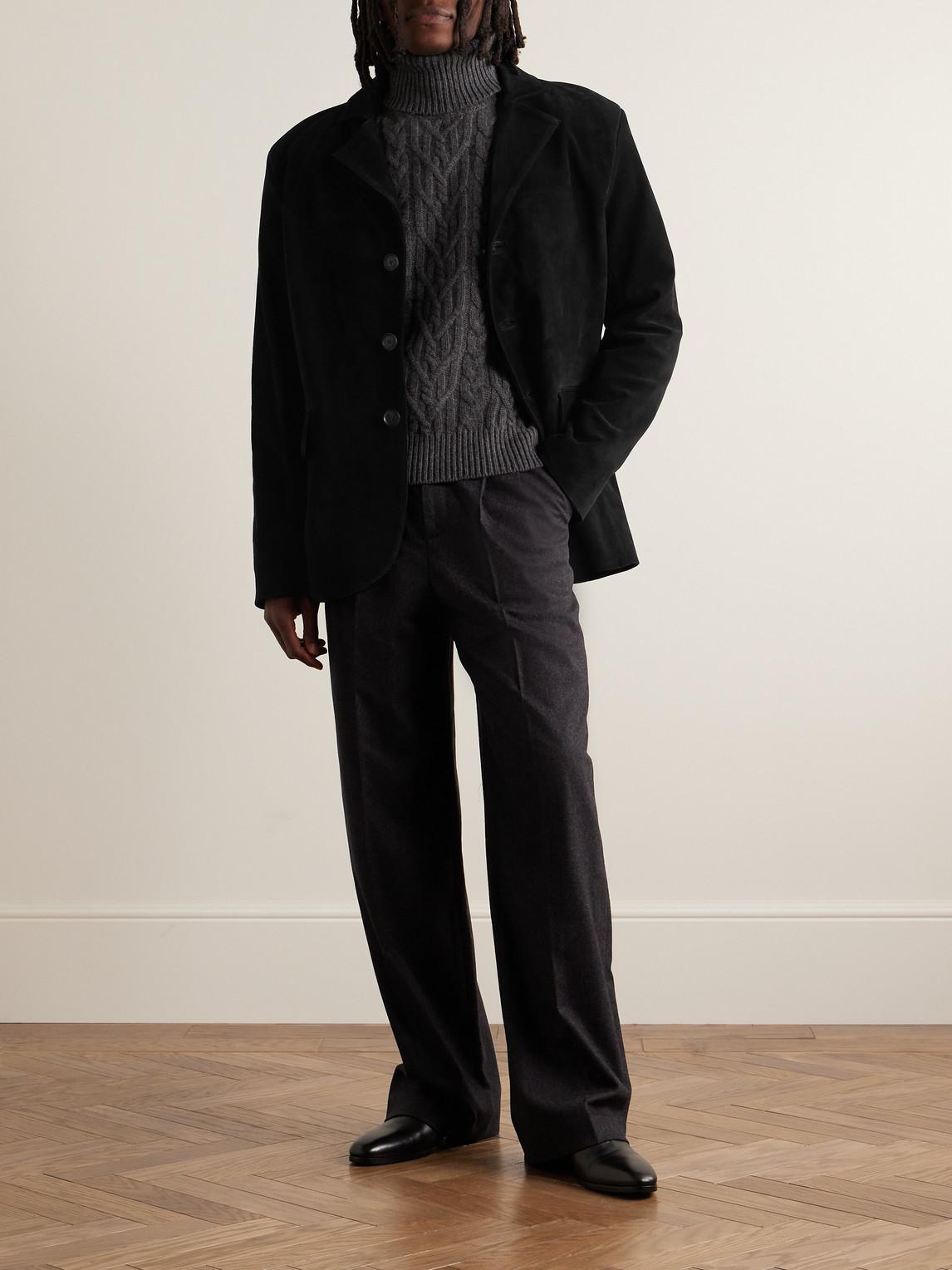 Suede hotsell blazer black
