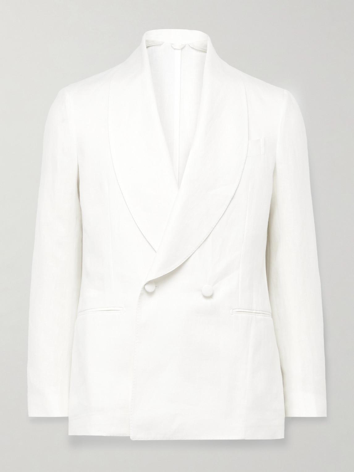 De Petrillo Cantone Shawl-collar Double-breasted Linen Tuxedo