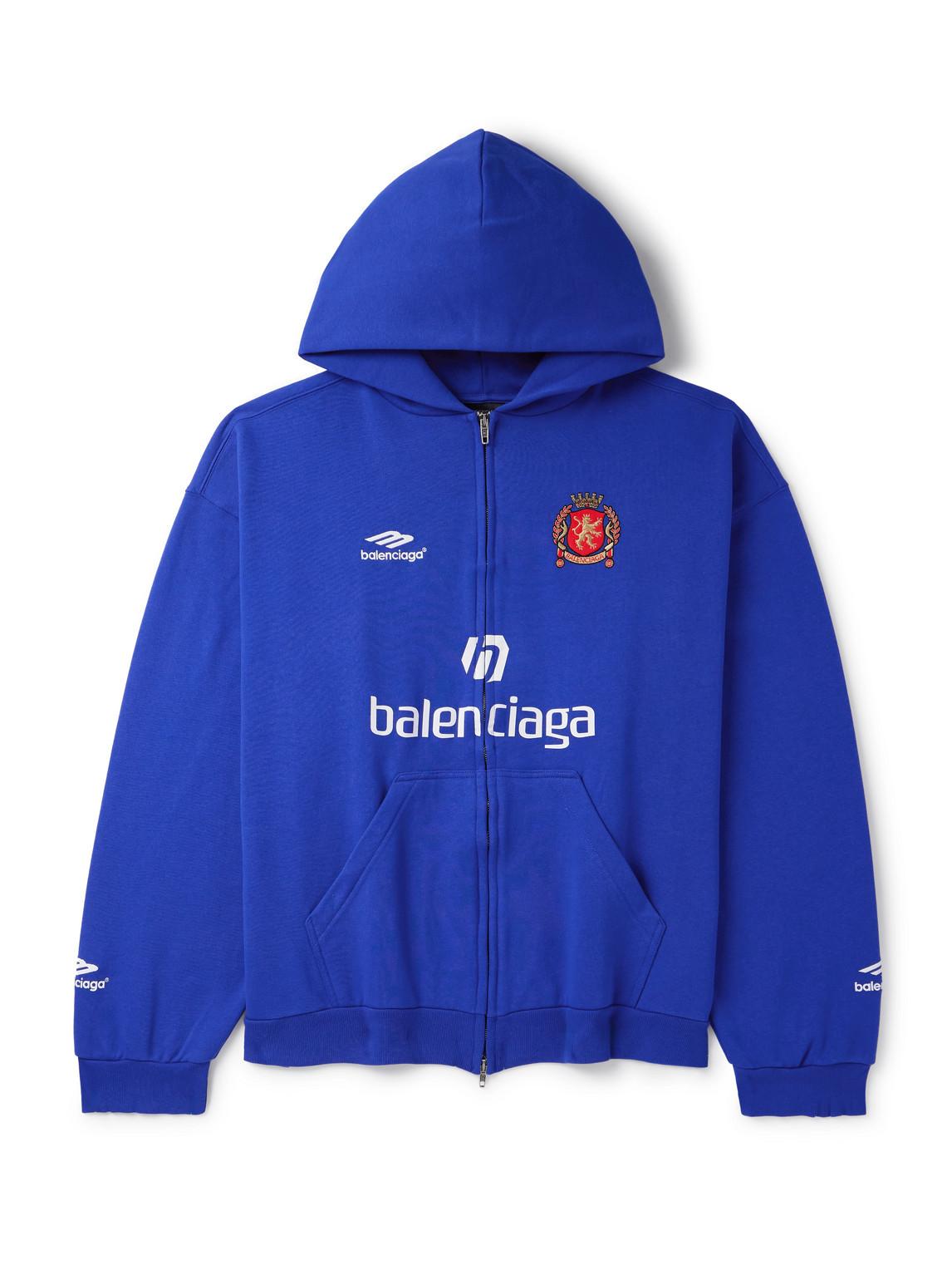 パーカー・フーディ BALENCIAGA Blue cotton oversize sweatshirt Buy Balenciaga Blue Unisex Layered Medium Fit Hoodie in