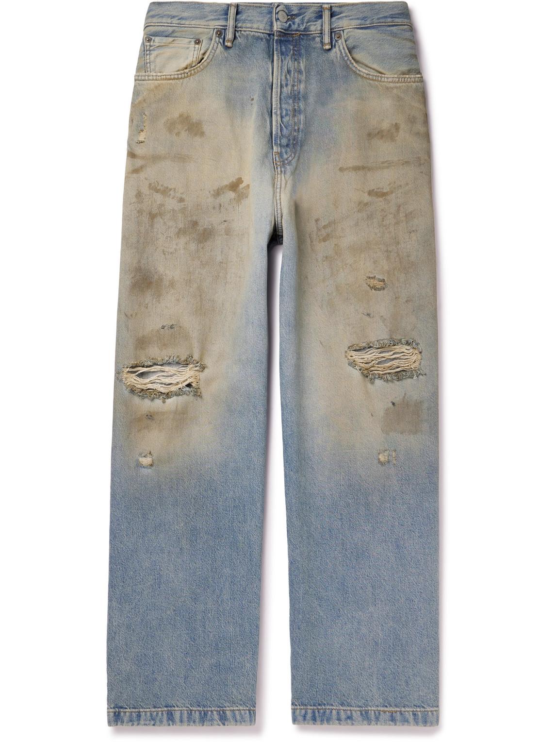 Acne Studios 1989 Penicillin Straight-leg Distressed Jeans in Blue