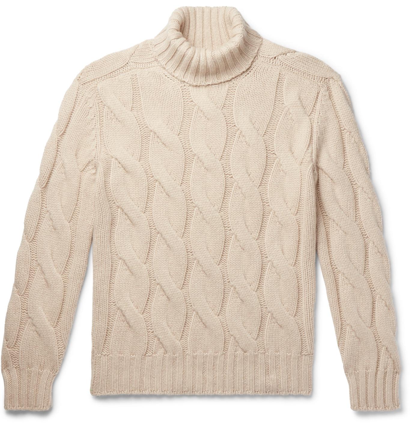Brunello Cucinelli Oversized Cable-knit Cashmere Rollneck Sweater in ...