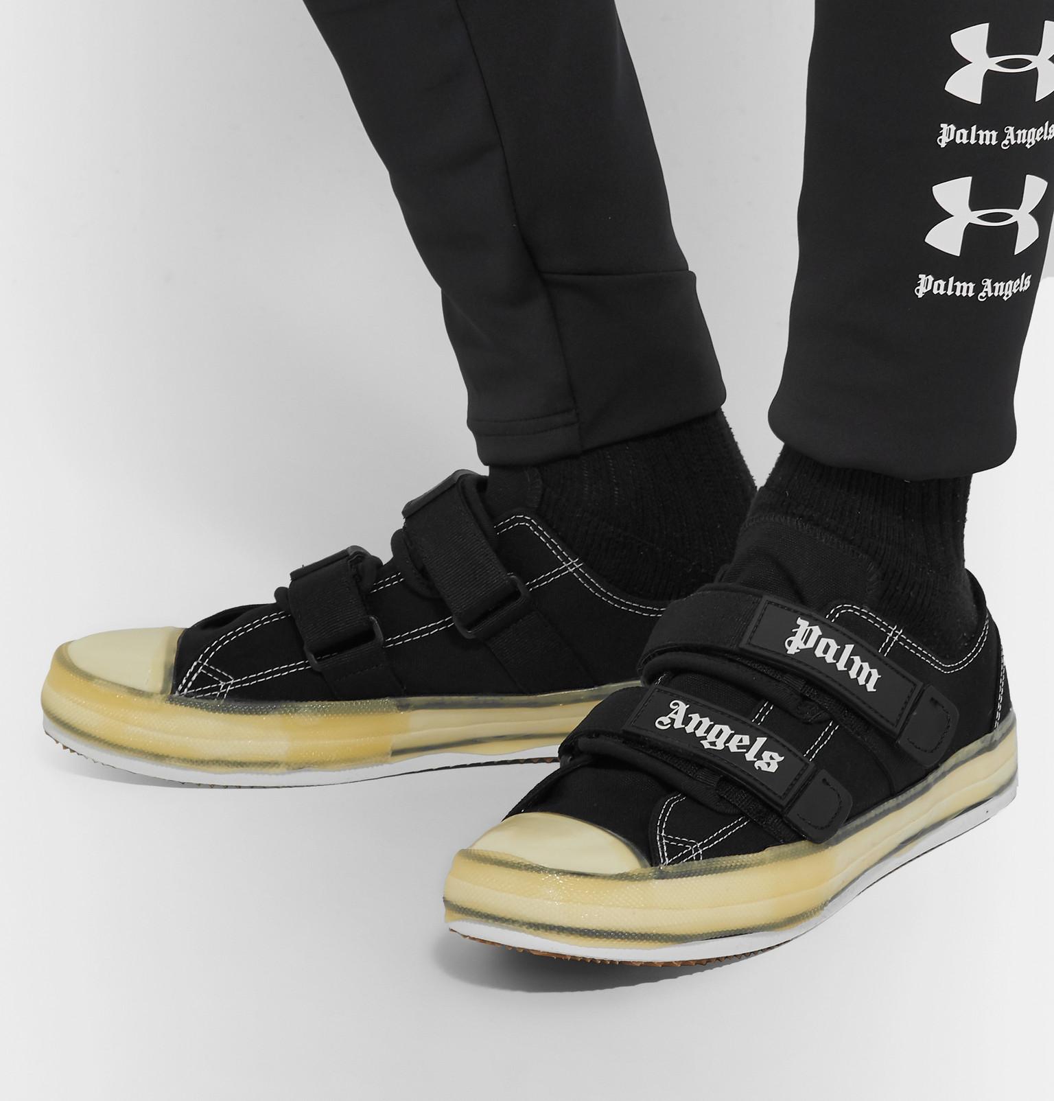 mekanisk Hvordan Vanærende Palm Angels Cotton Velcro Vulcanized Sneakers in Black for Men - Lyst
