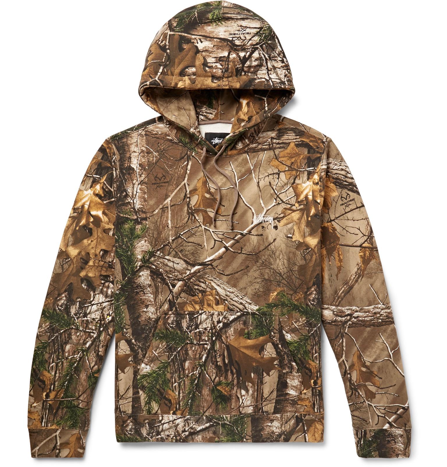 Stussy + Realtree Camouflage-print Fleece-back Cotton-blend Jersey Hoodie  in Green for Men - Lyst