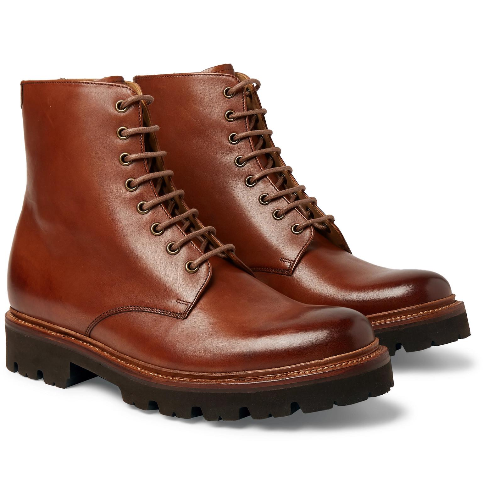 Grenson Hadley Leather Boots in Brown 