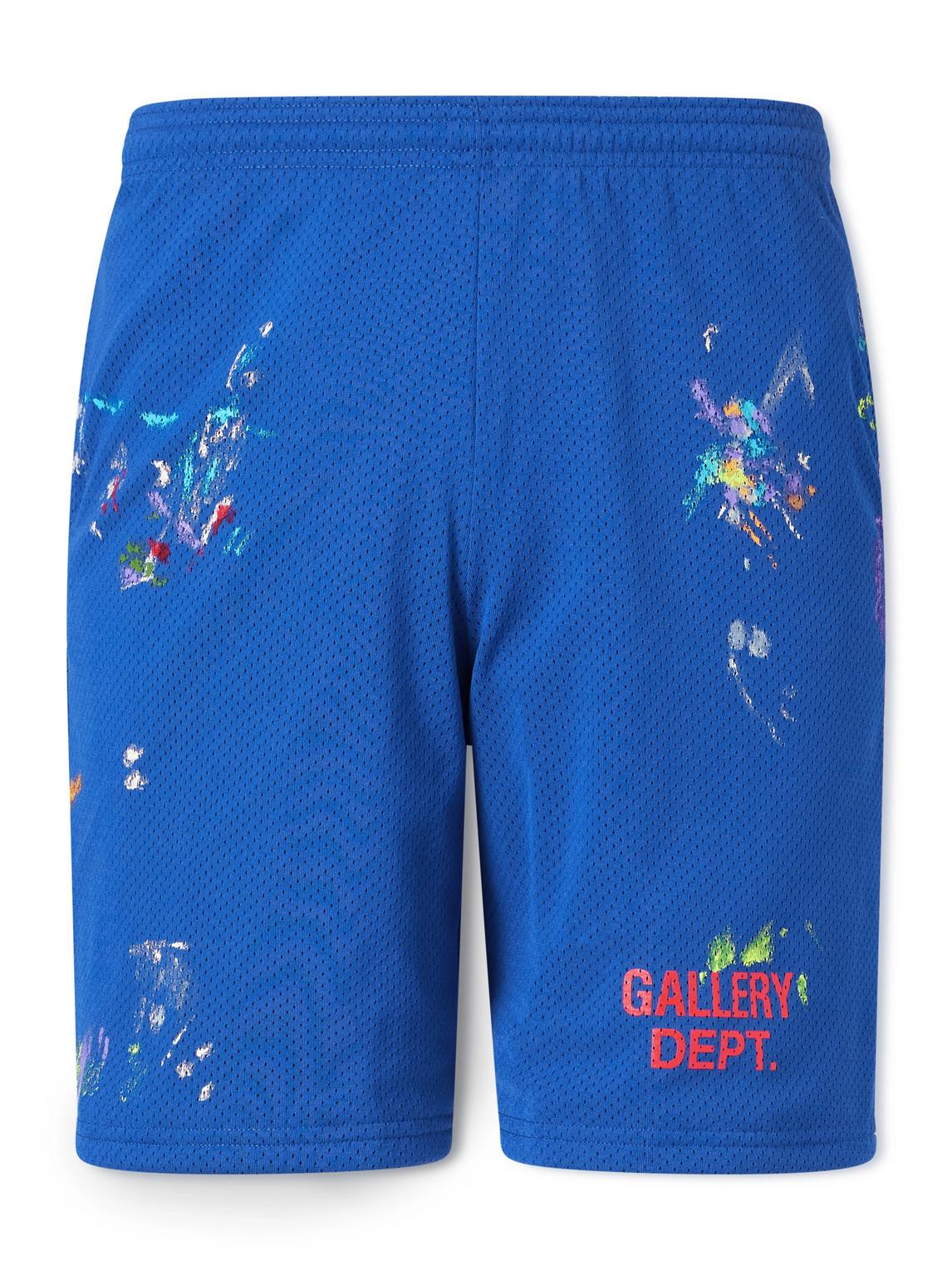 GALLERY DEPT. Studio Gym Straight-Leg Paint-Splattered Mesh Shorts