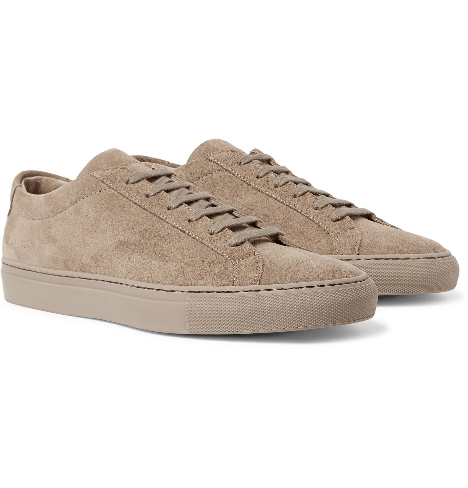 Common Projects Original Achilles Suede Sneakers in Brown for Men - Lyst