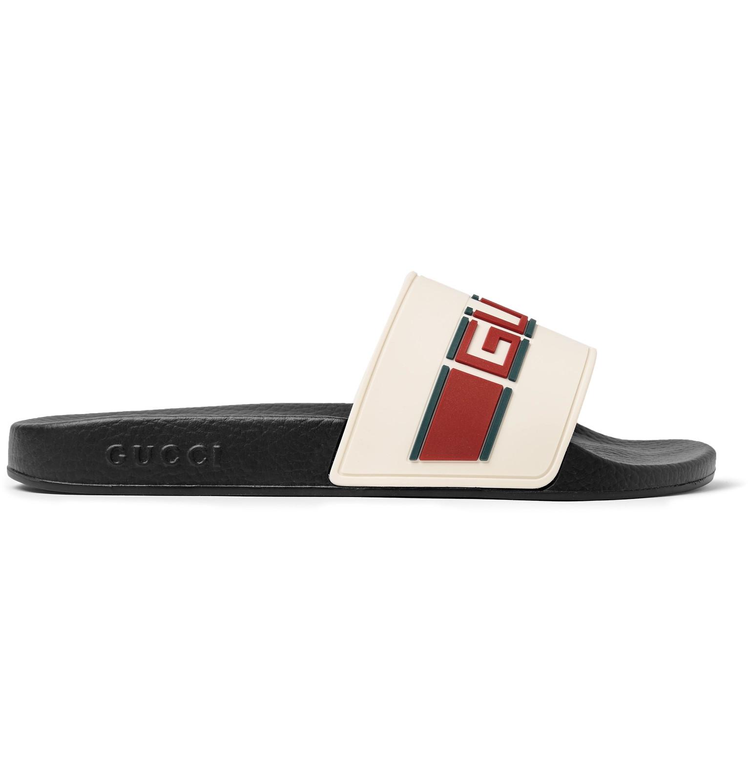Gucci Stripe Rubber Slide Sandal in 