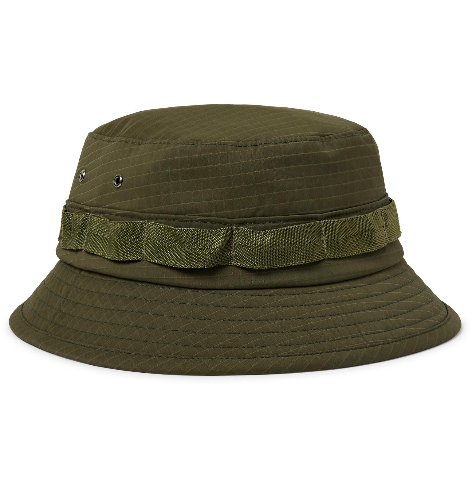 Beams Plus Webbing-trimmed Ripstop Bucket Hat in Green for Men - Lyst