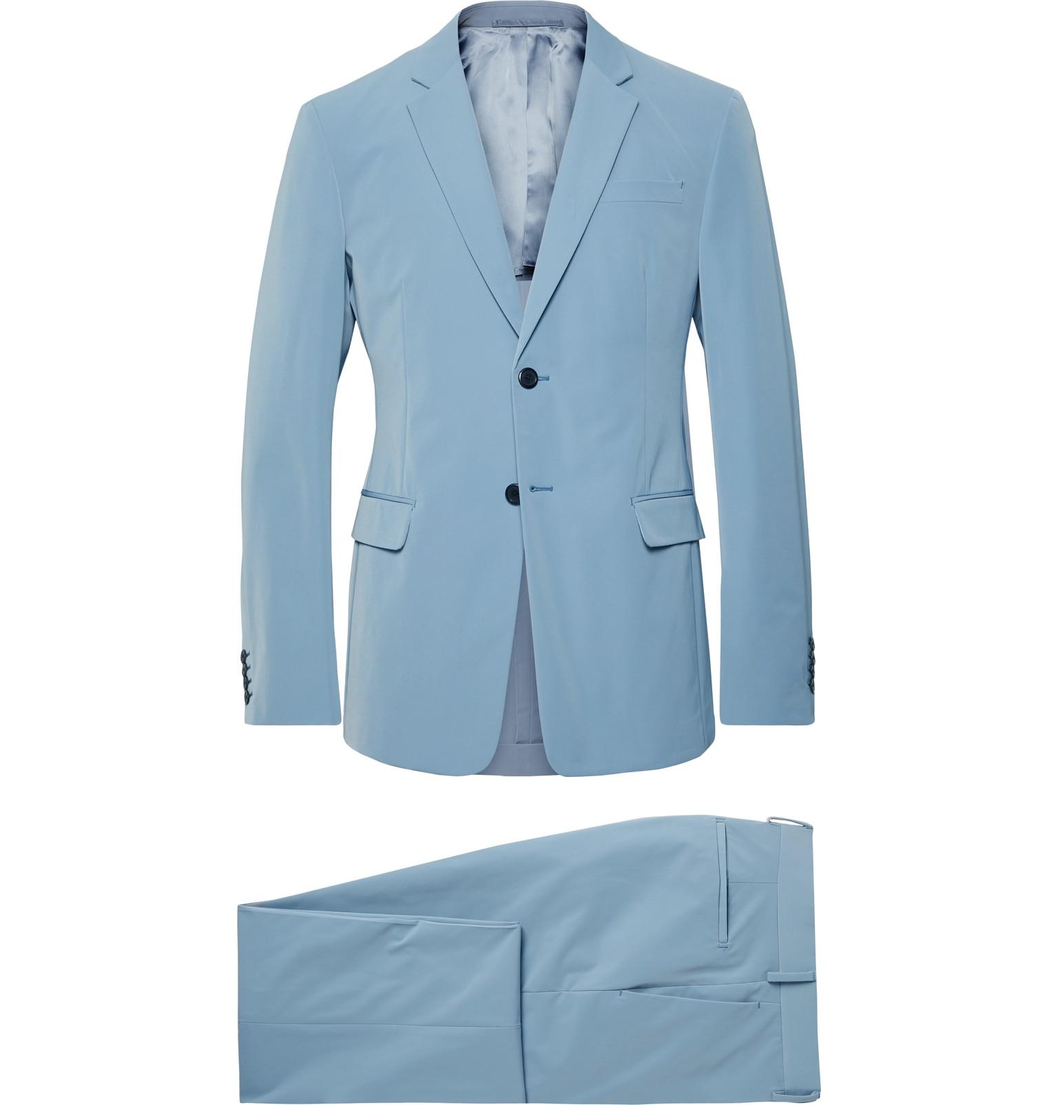Plons Fondsen Reusachtig Prada Light-blue Slim-fit Tech-twill Suit for Men | Lyst