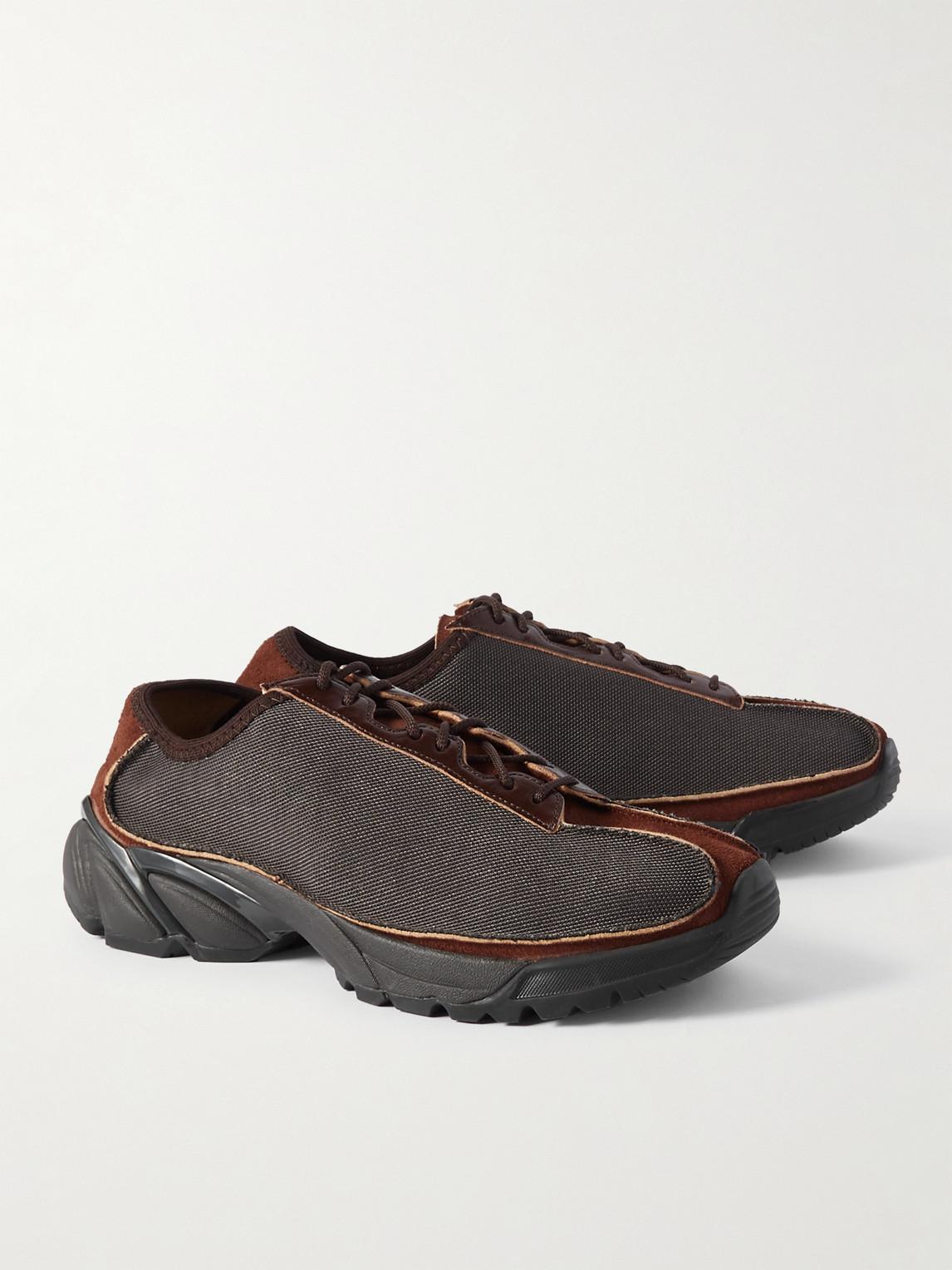 Our Legacy Klove Leather And Suede Trimmed Canvas Sneakers in Brown for Men Lyst UK