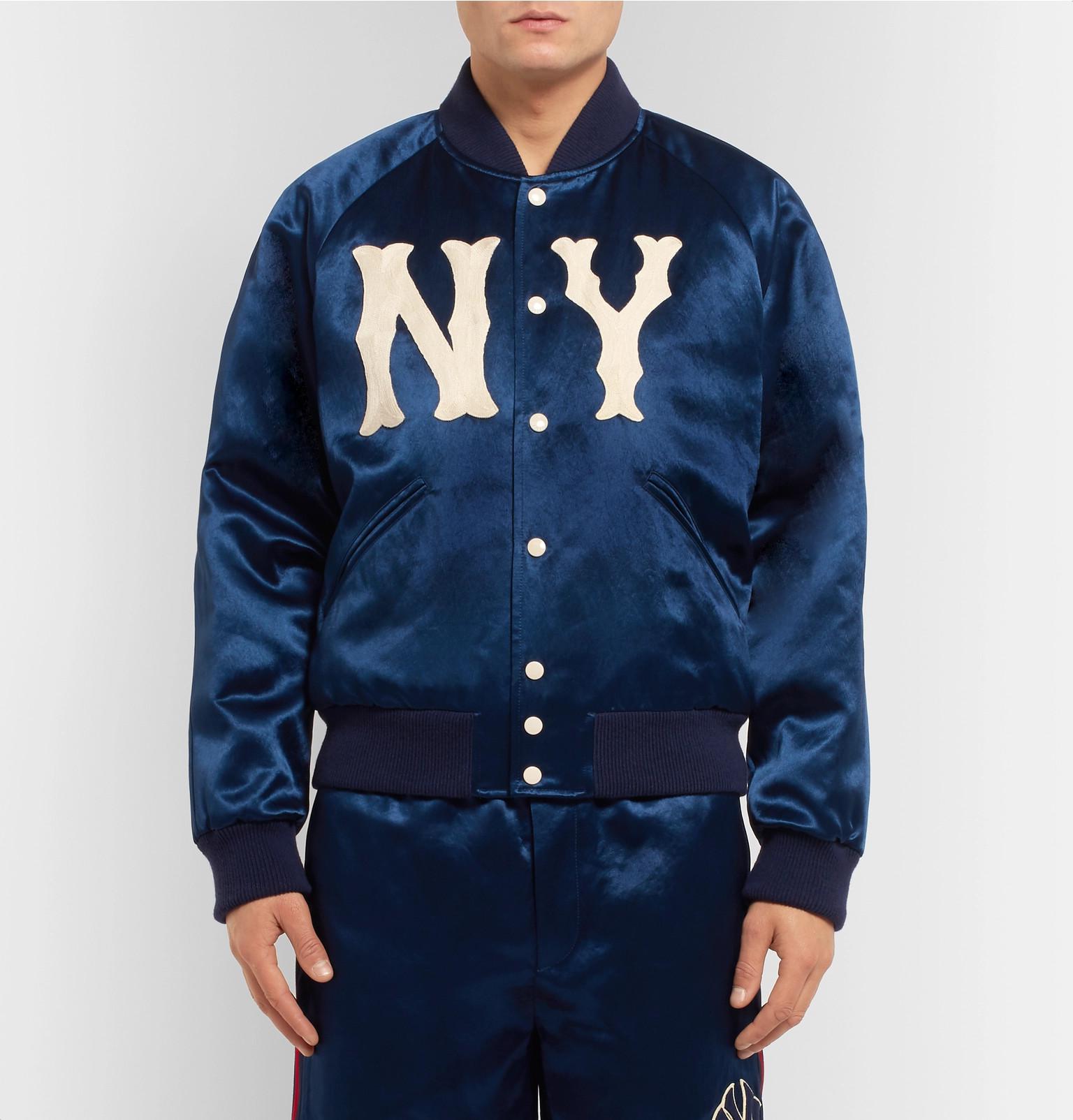 Gucci Ny Bomber Jacket in Blue for Men | Lyst Australia