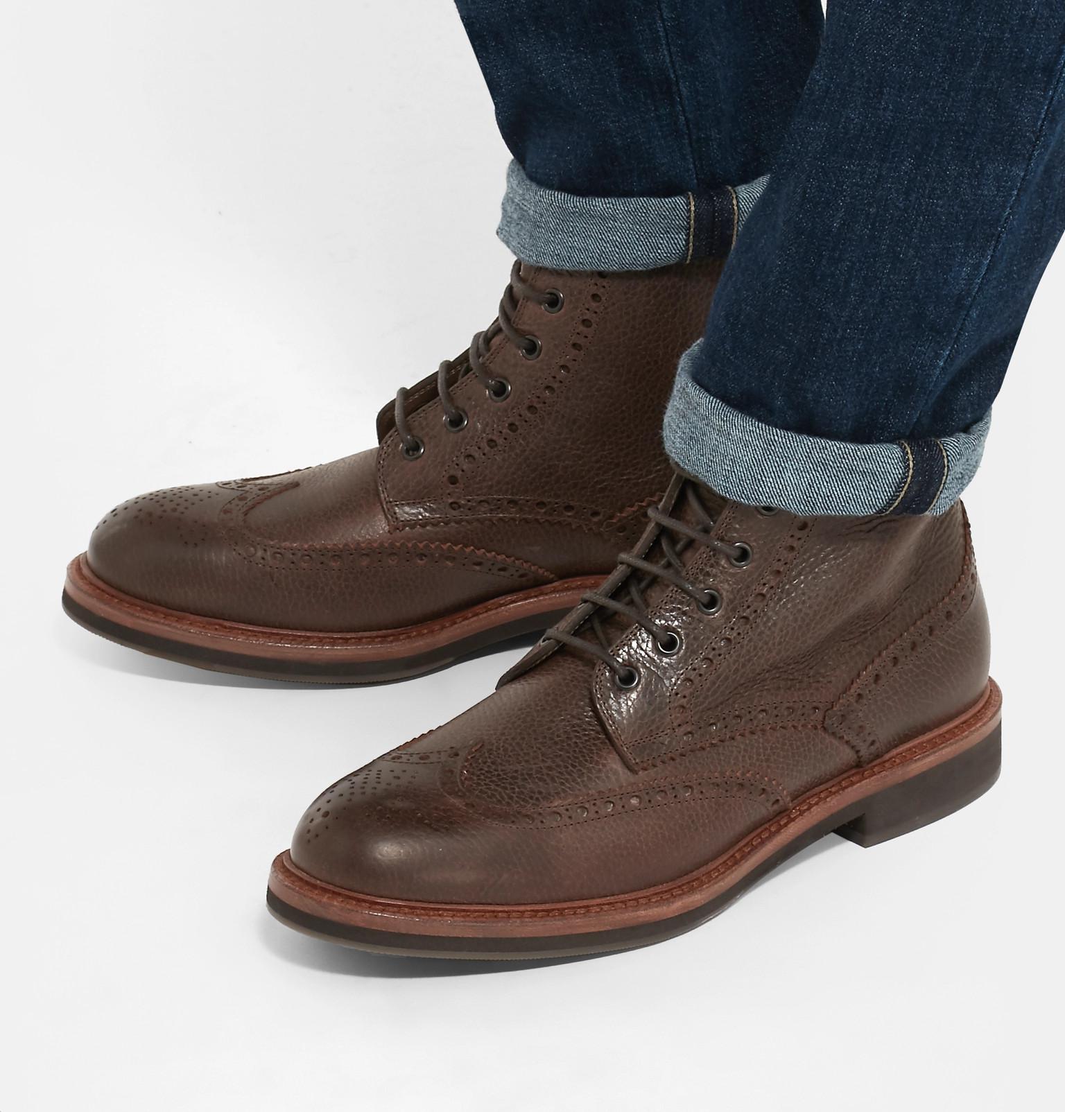 wingtip brogue boots