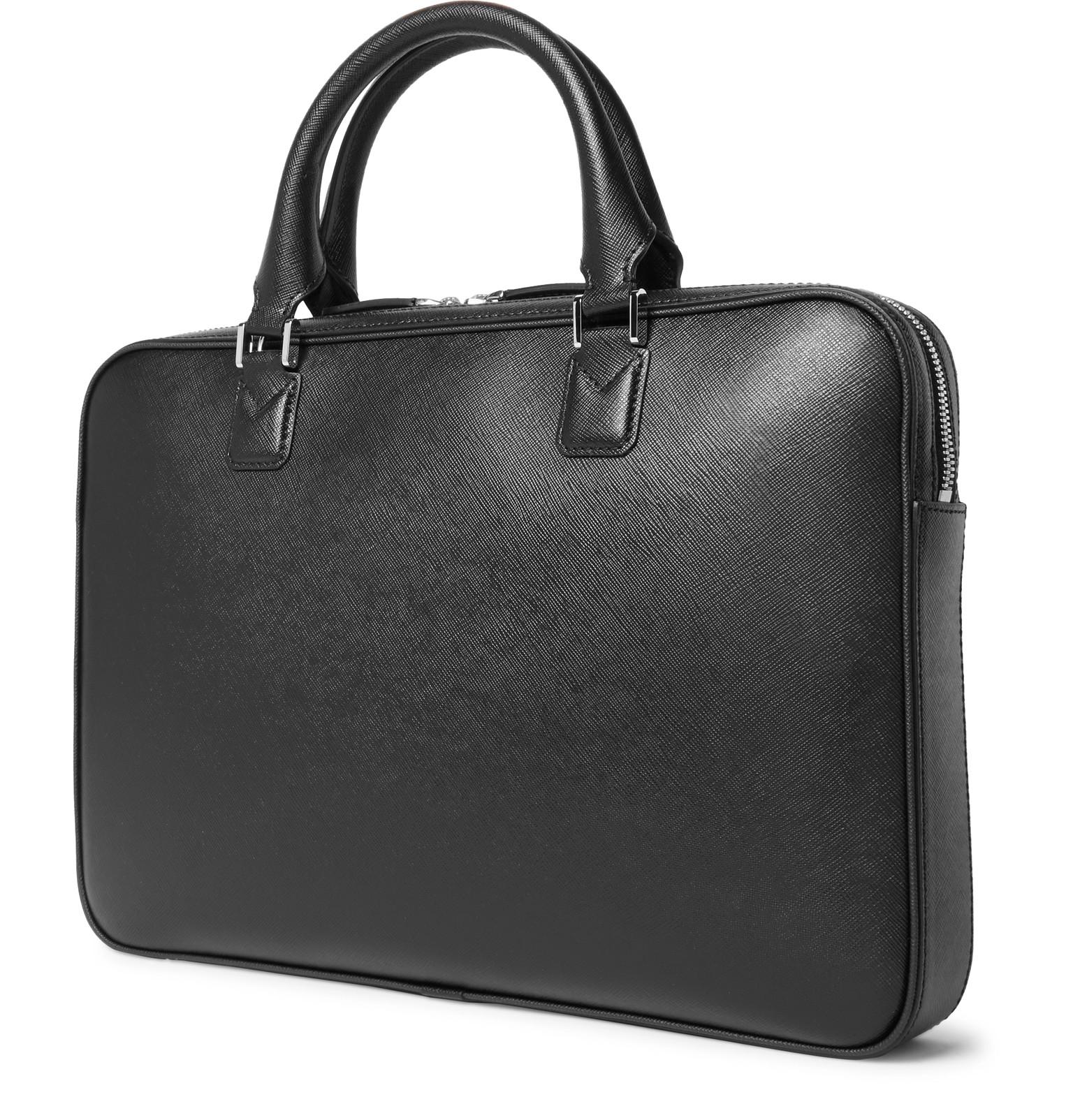 Montblanc Sartorial Crossgrain Leather Briefcase in Black for Men Lyst