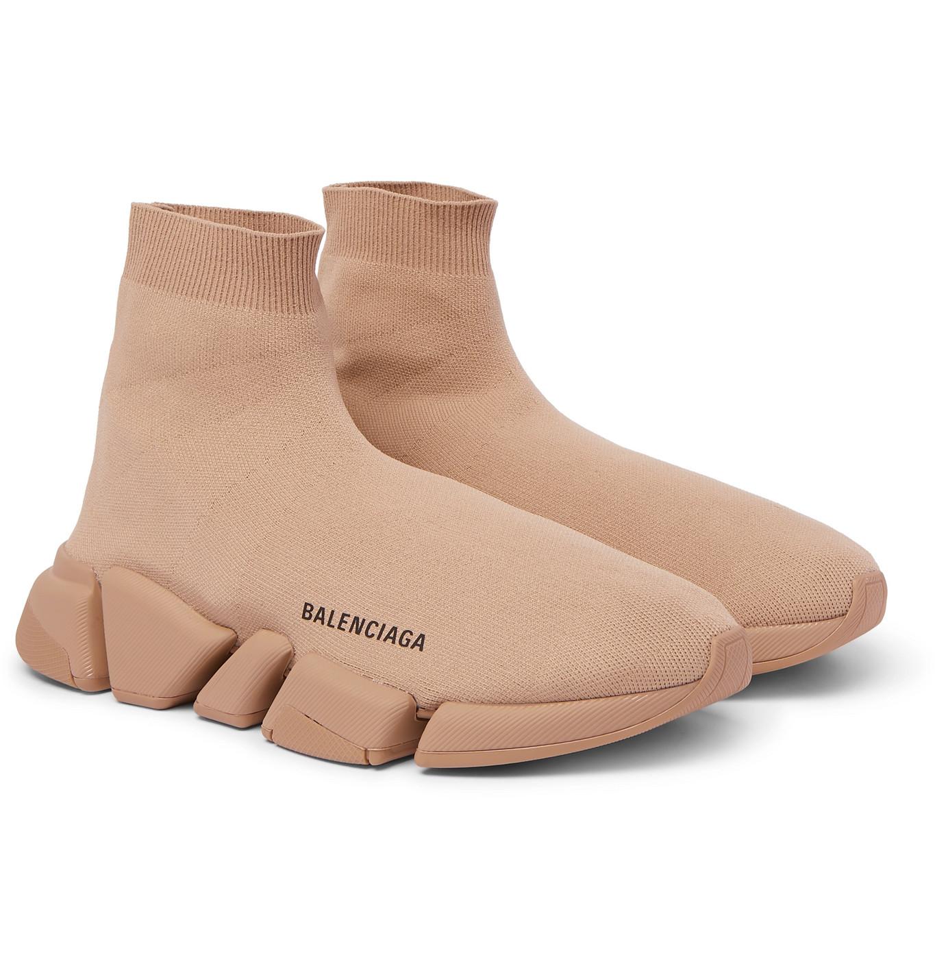 Balenciaga Speed 2.0 Logo-print Stretch-knit Slip-on Sneakers in ...