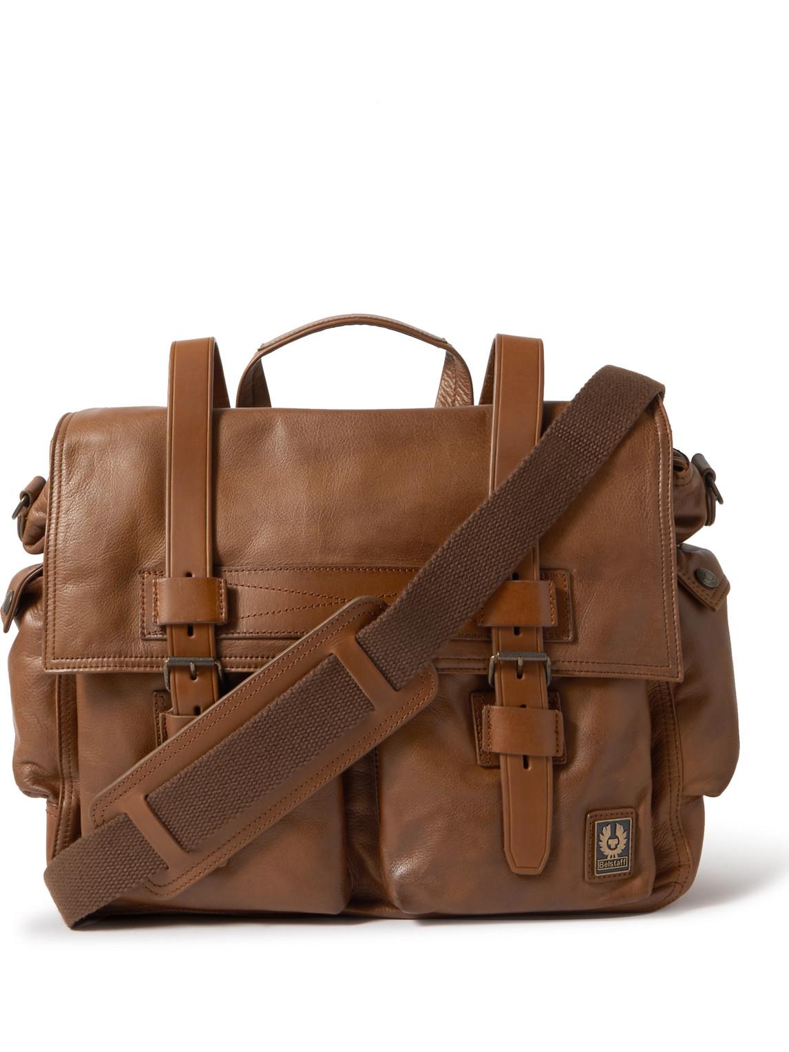 Belstaff Leather Messenger Bag in Brown for Men | Lyst