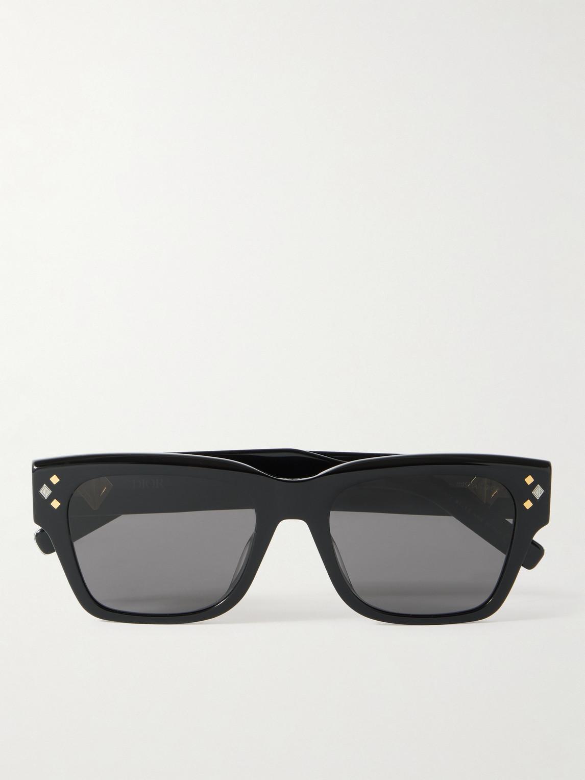 Dior Cd Diamond S21 Dframe Acetate And Silvertone Sunglasses in Black