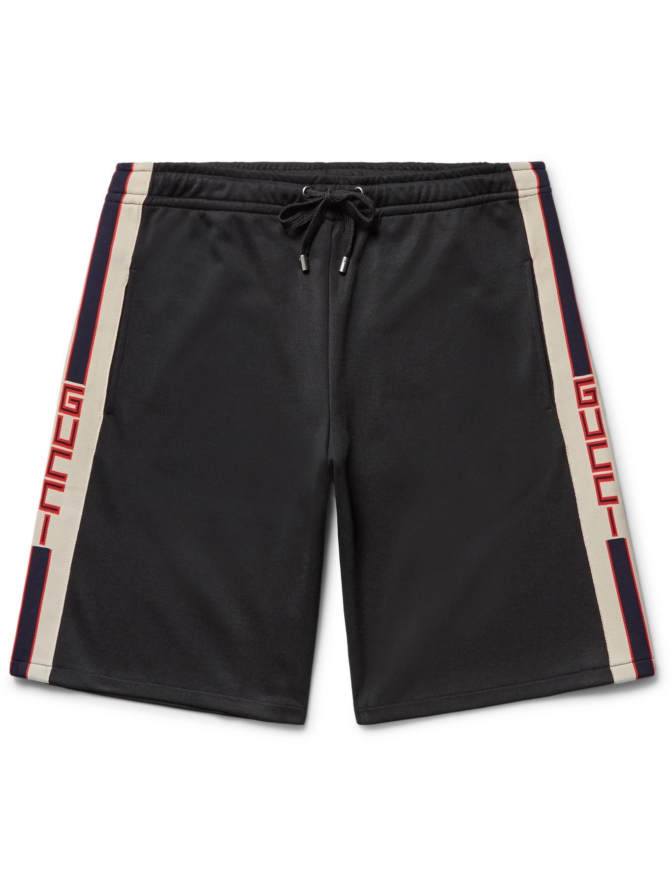 GUCCI Webbing-Trimmed Monogrammed Jersey Sweatpants for Men