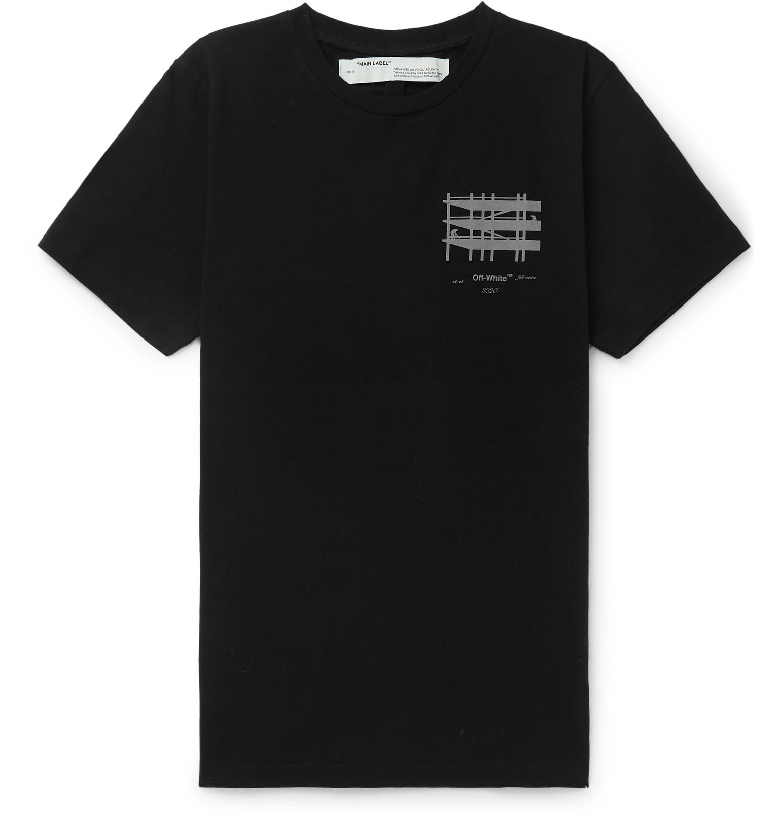 Off-White c/o Virgil Abloh Slim-fit Reflective-trimmed Cotton-jersey T-shirt  in Black for Men | Lyst