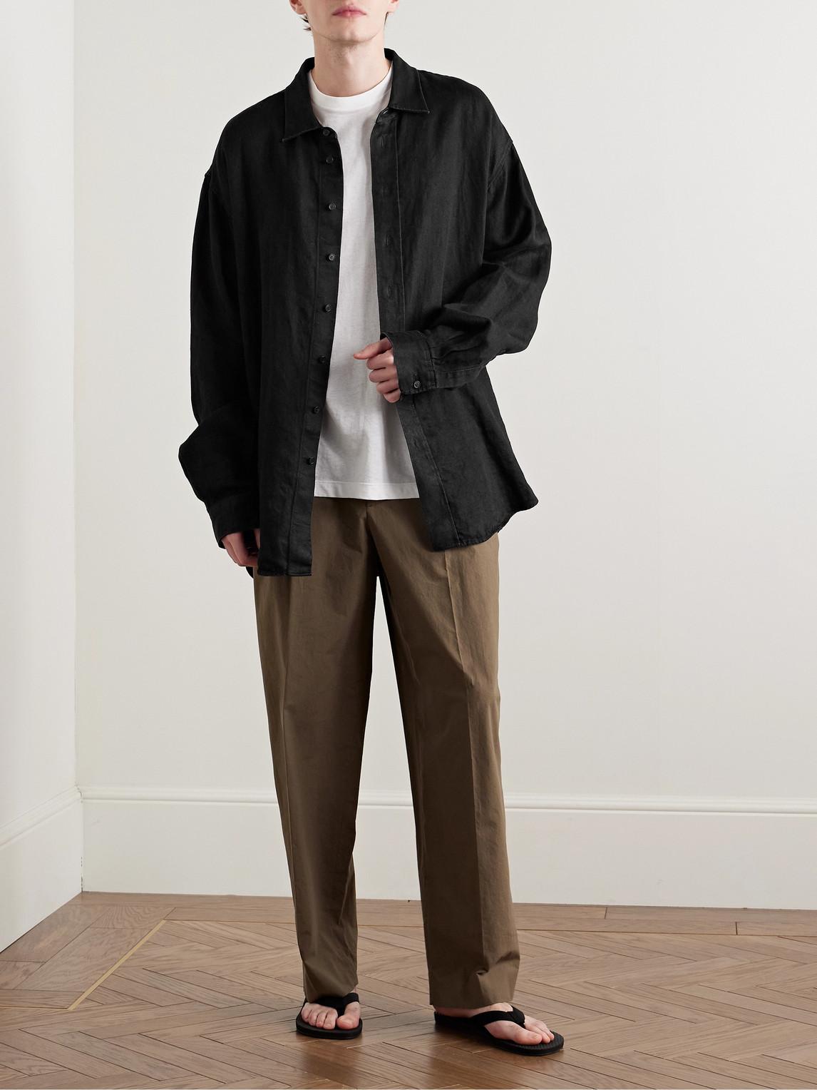 The Row Penn Oversized Linen-Twill Overshirt in Black for Men