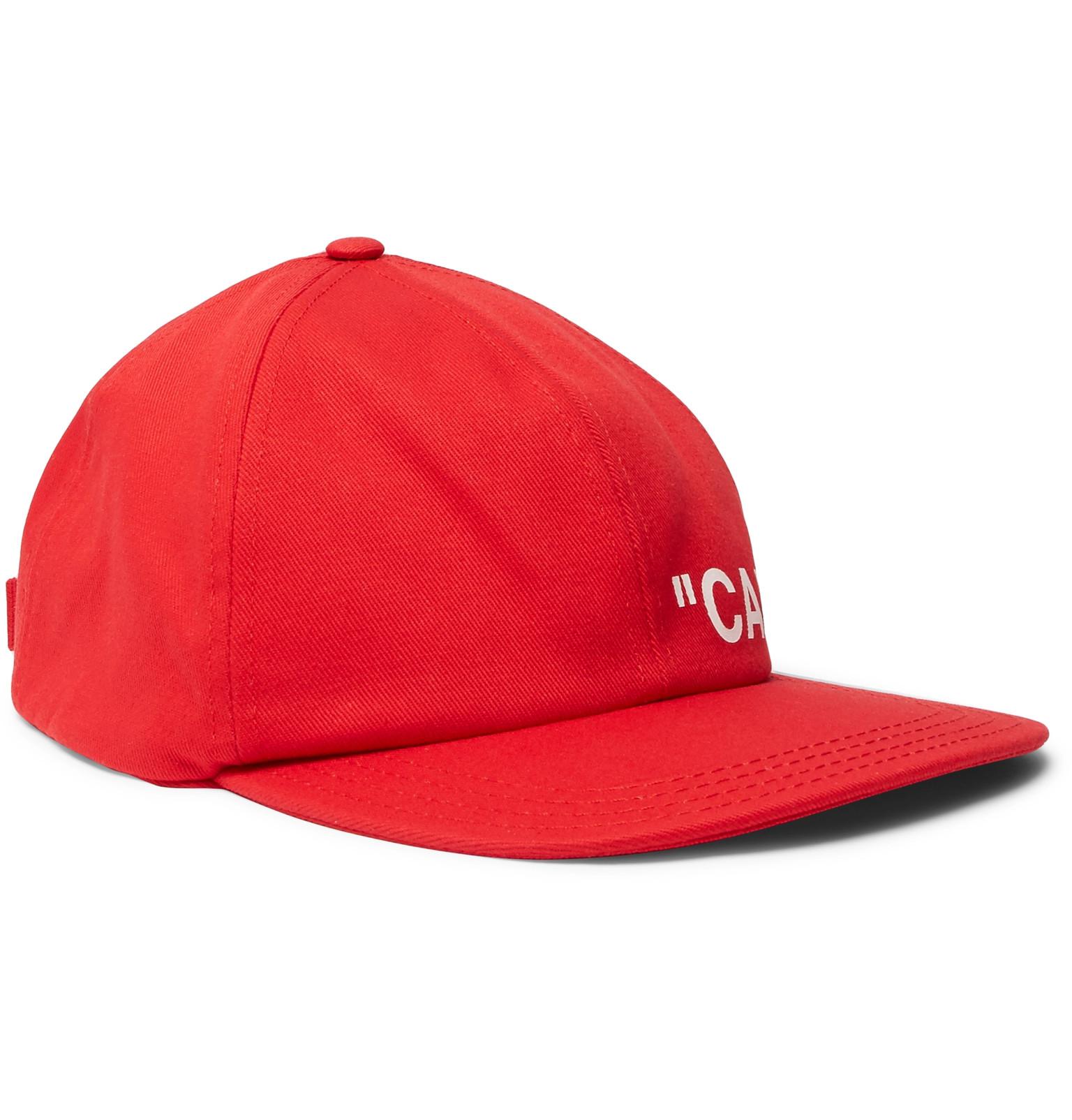 Off-White c/o Virgil Abloh Cotton Quote Cap in Red White (Red) for Men ...