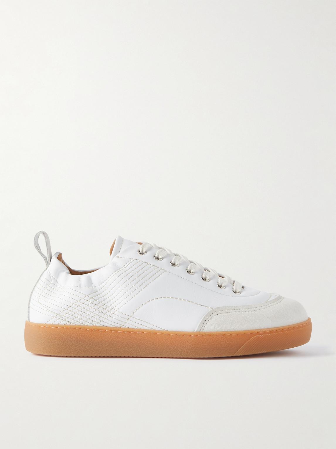 DRIES VAN NOTEN | LEATHER LOW SNEAKERS WHITE スニーカー Dries Van Noten Leather And Suede Sneakers in White for Men