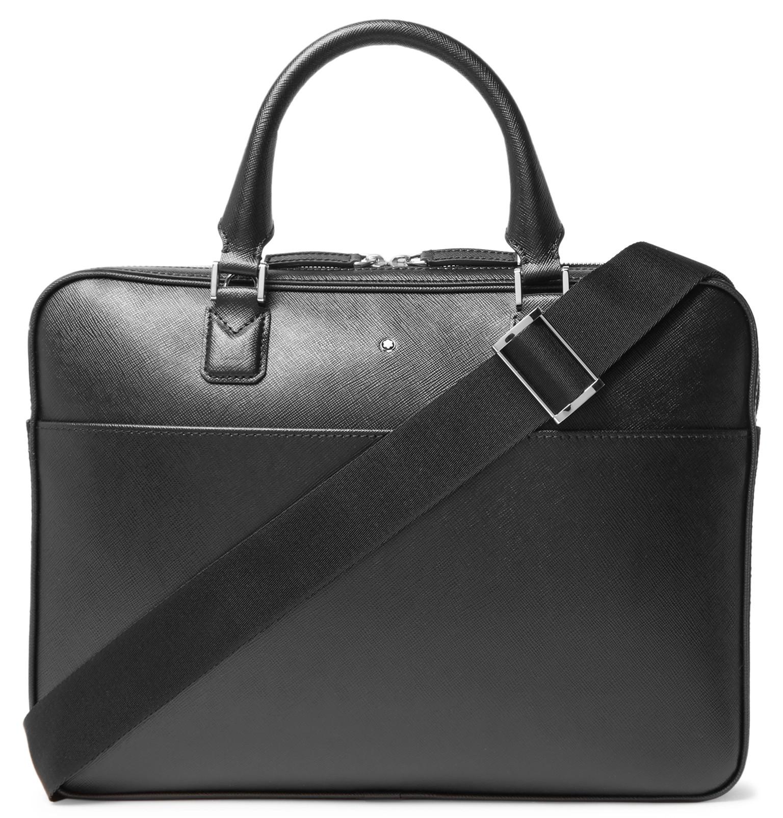 Montblanc Sartorial Crossgrain Leather Briefcase in Black for Men Lyst