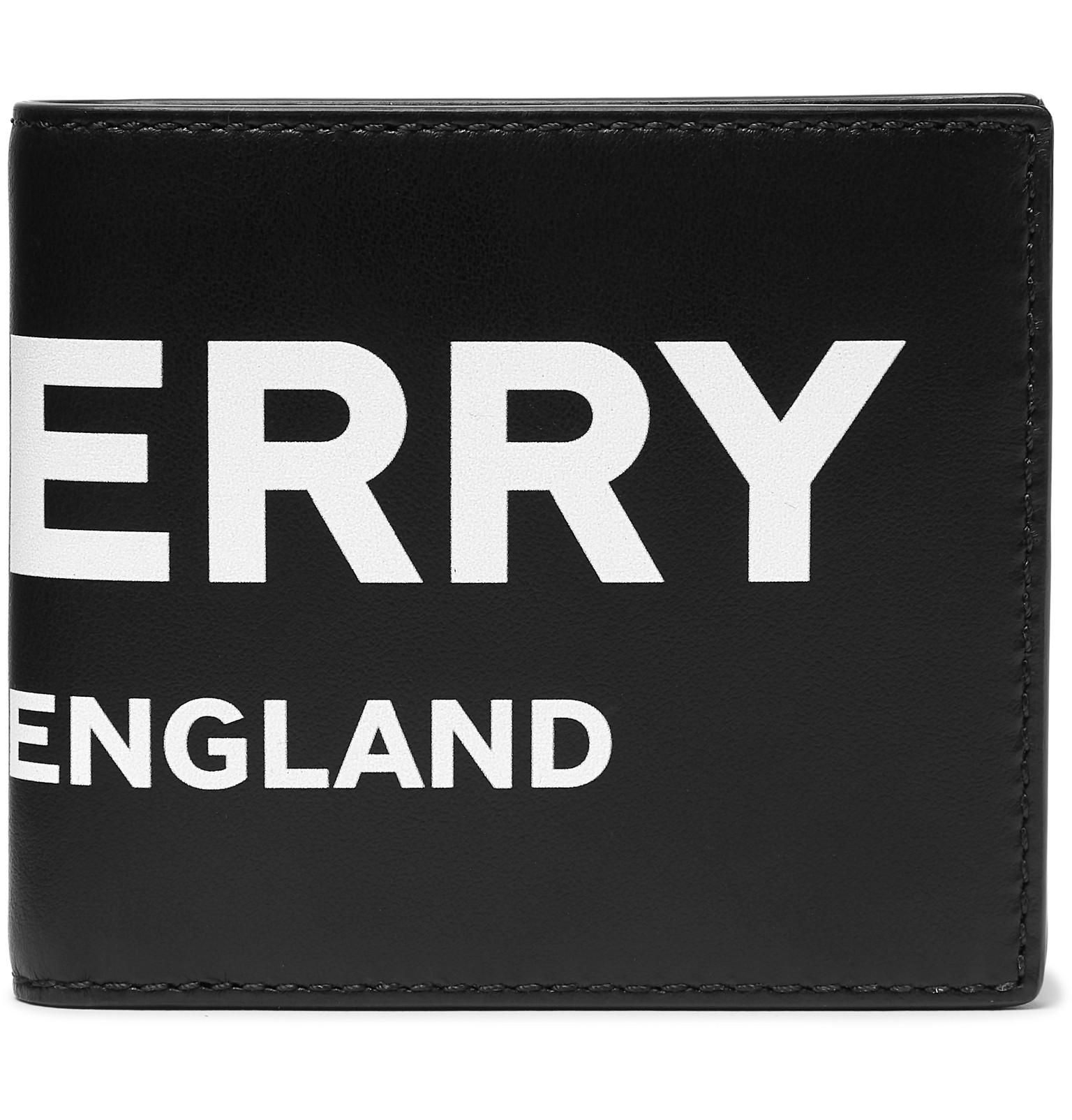 Burberry Logo Print Leather International Bifold Coin Wallet in Black for  Men | Lyst