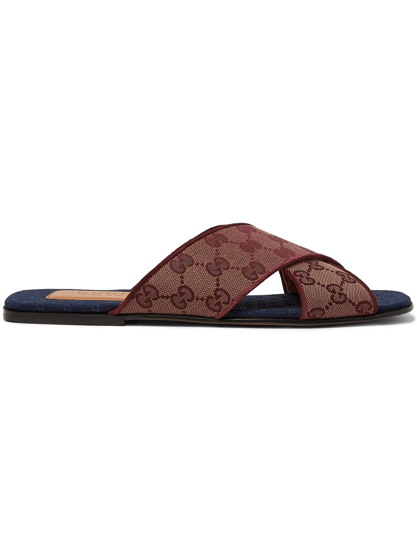 gucci canvas slides