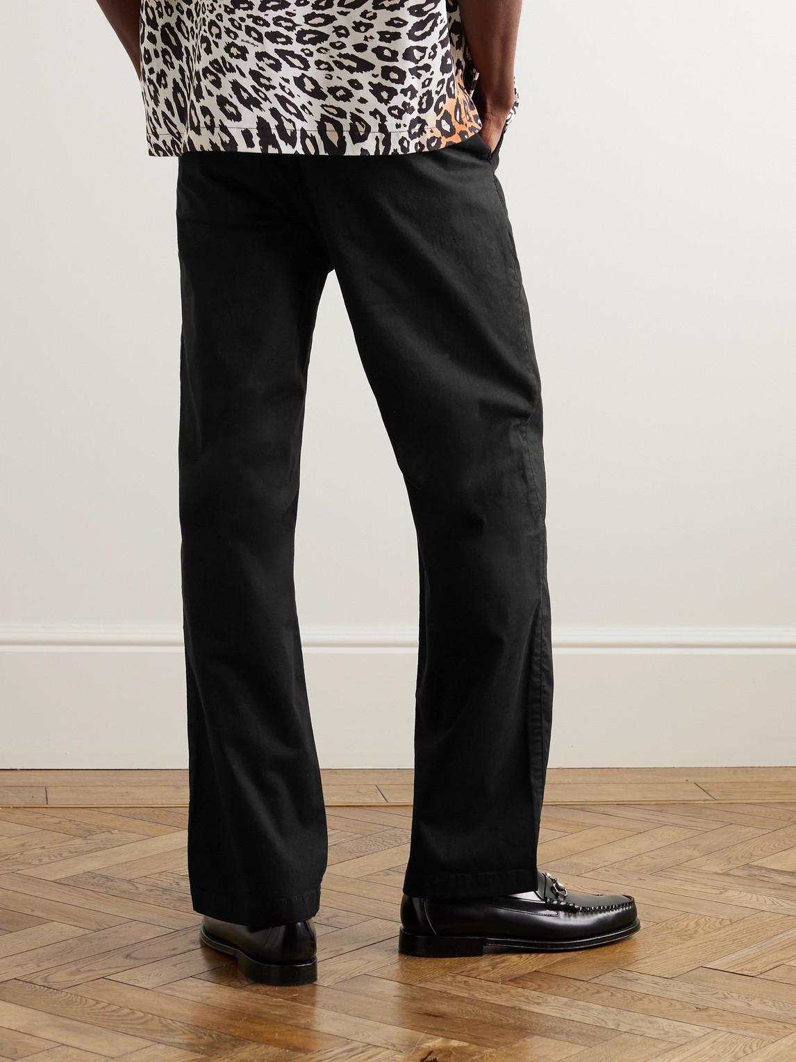 Ross Straight-leg Brushed Cotton-blend Twill Trousers