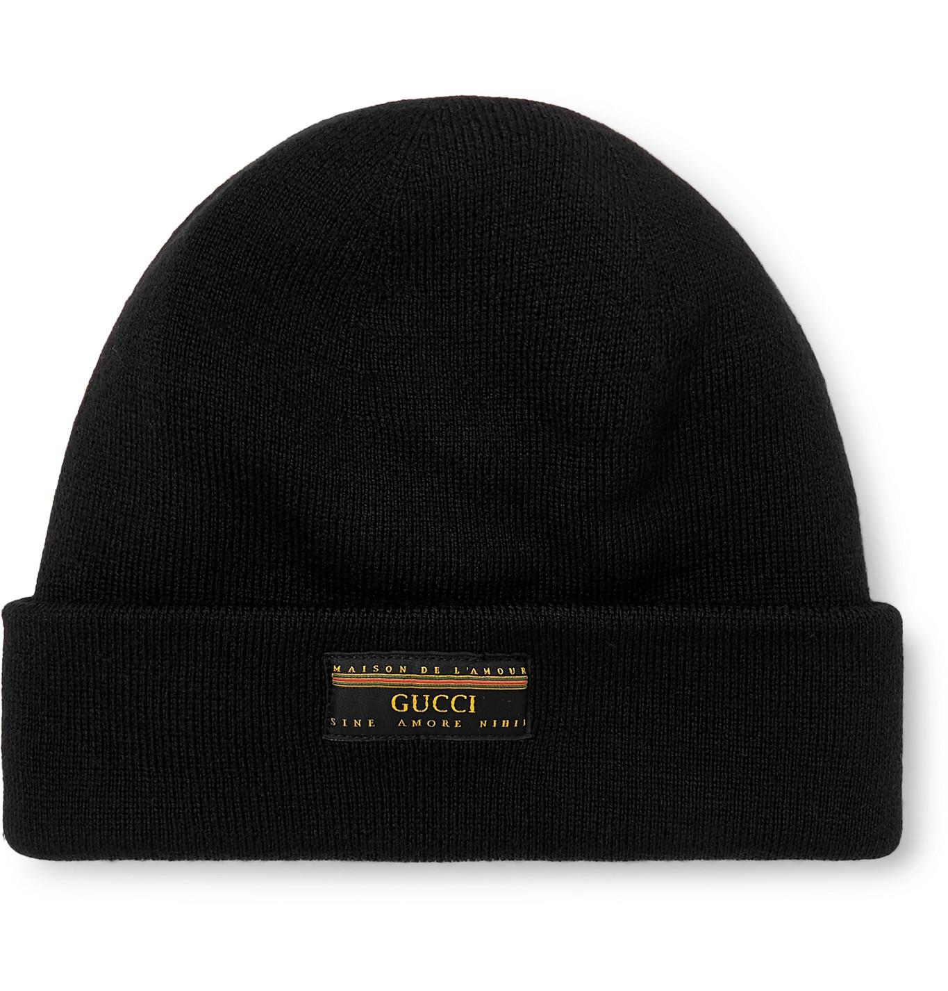Gucci Wool Hat With Label in Black - Save 57% - Lyst