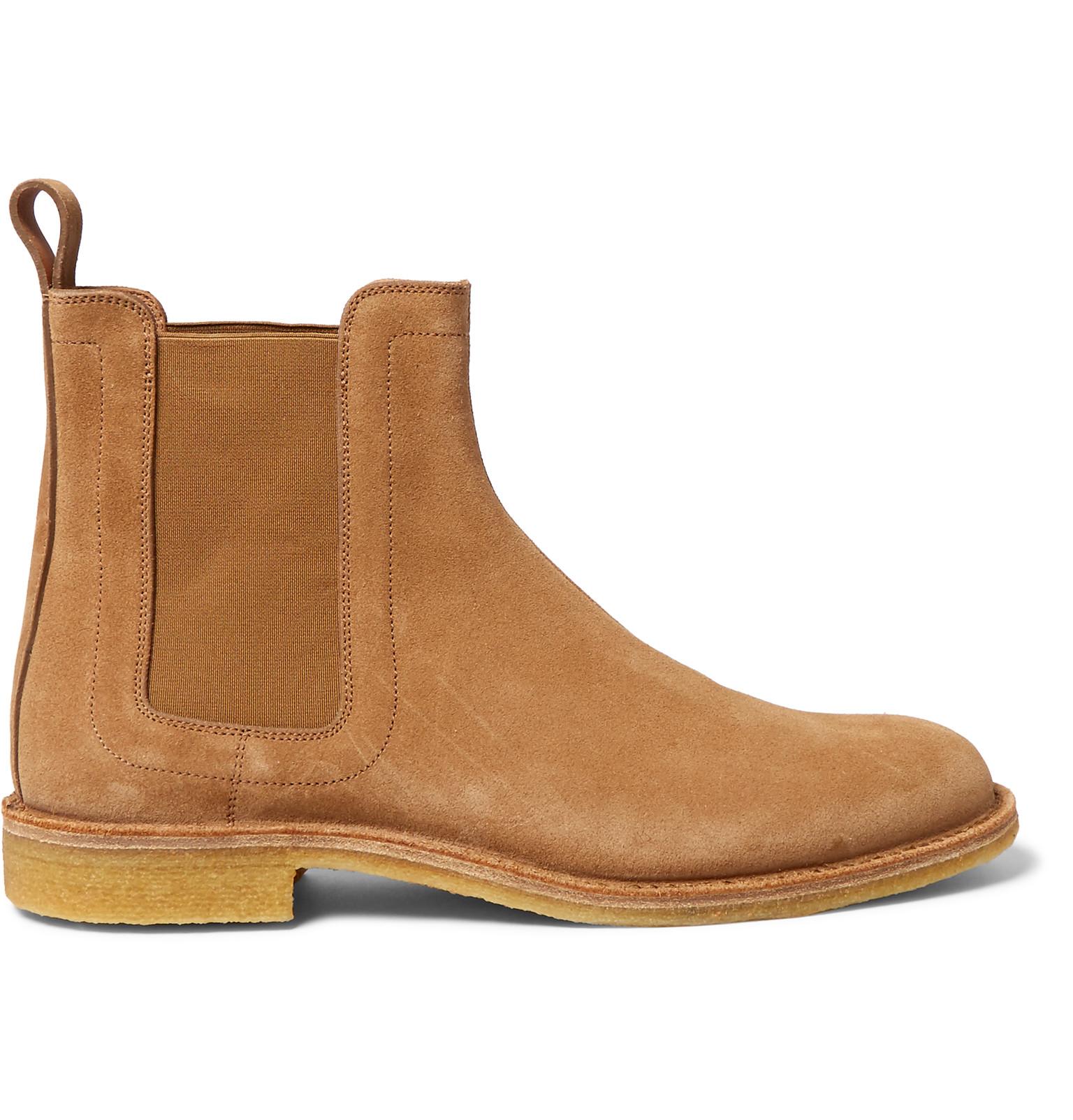 Bottega Veneta Suede Chelsea Boots in Camel (Blue) for Men | Lyst