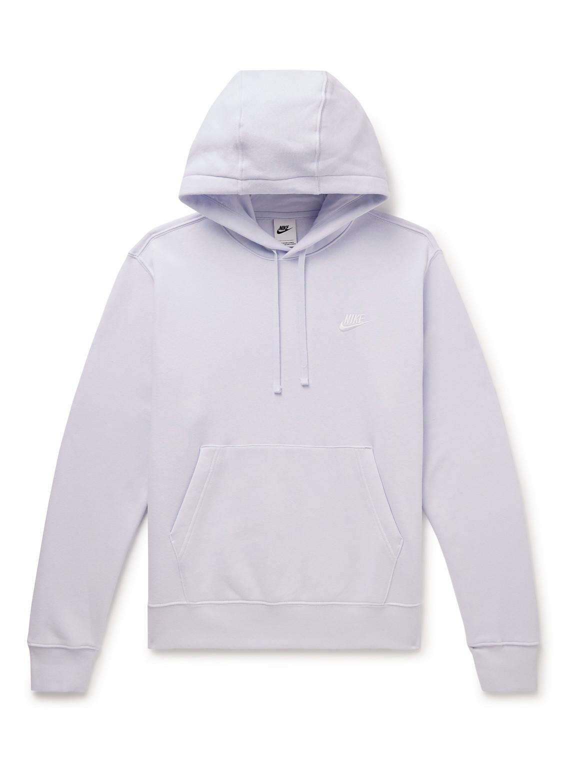 Nike Sportswear Club Logo-embroidered Cotton-blend Jersey Hoodie in White  for Men | Lyst