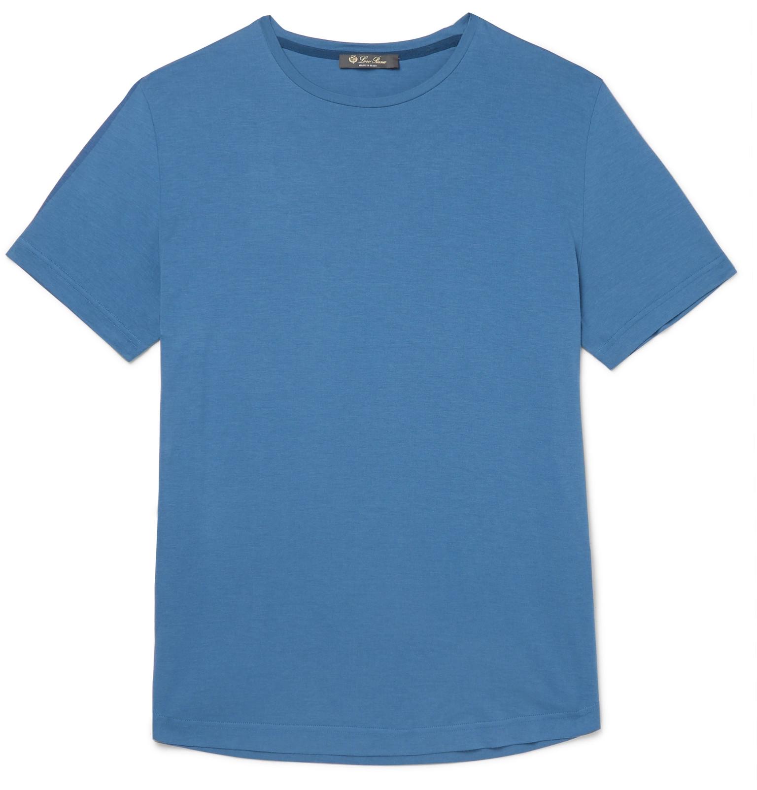 Loro Piana Slim-fit Silk And Cotton-blend Jersey T-shirt in Blue for ...