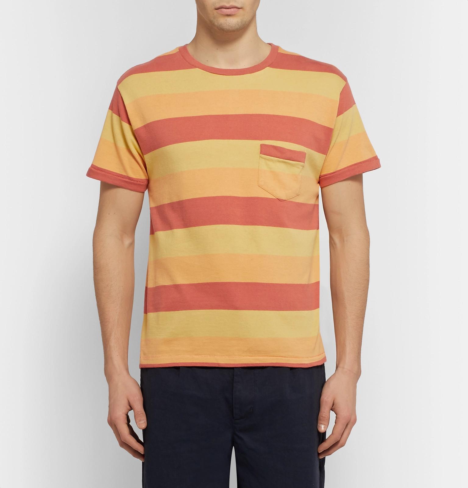 Levi's 1940s Striped Cotton-jersey T-shirt in Orange for Men | Lyst