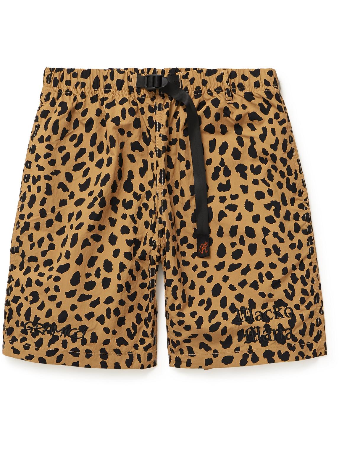 Wacko Maria Gramicci Straight-leg Belted Leopard-print Nylon