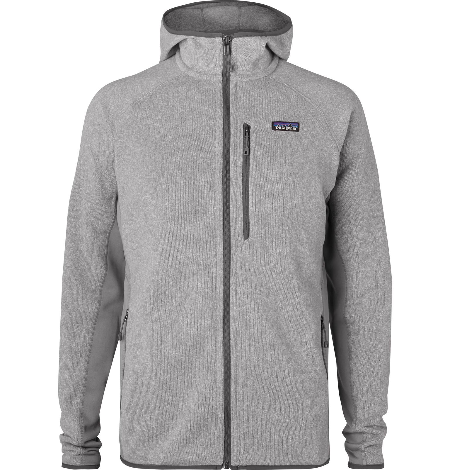 Patagonia Performance Better Sweater Jersey-panelled Fleece-back Textured-knit Zip-up Hoodie in