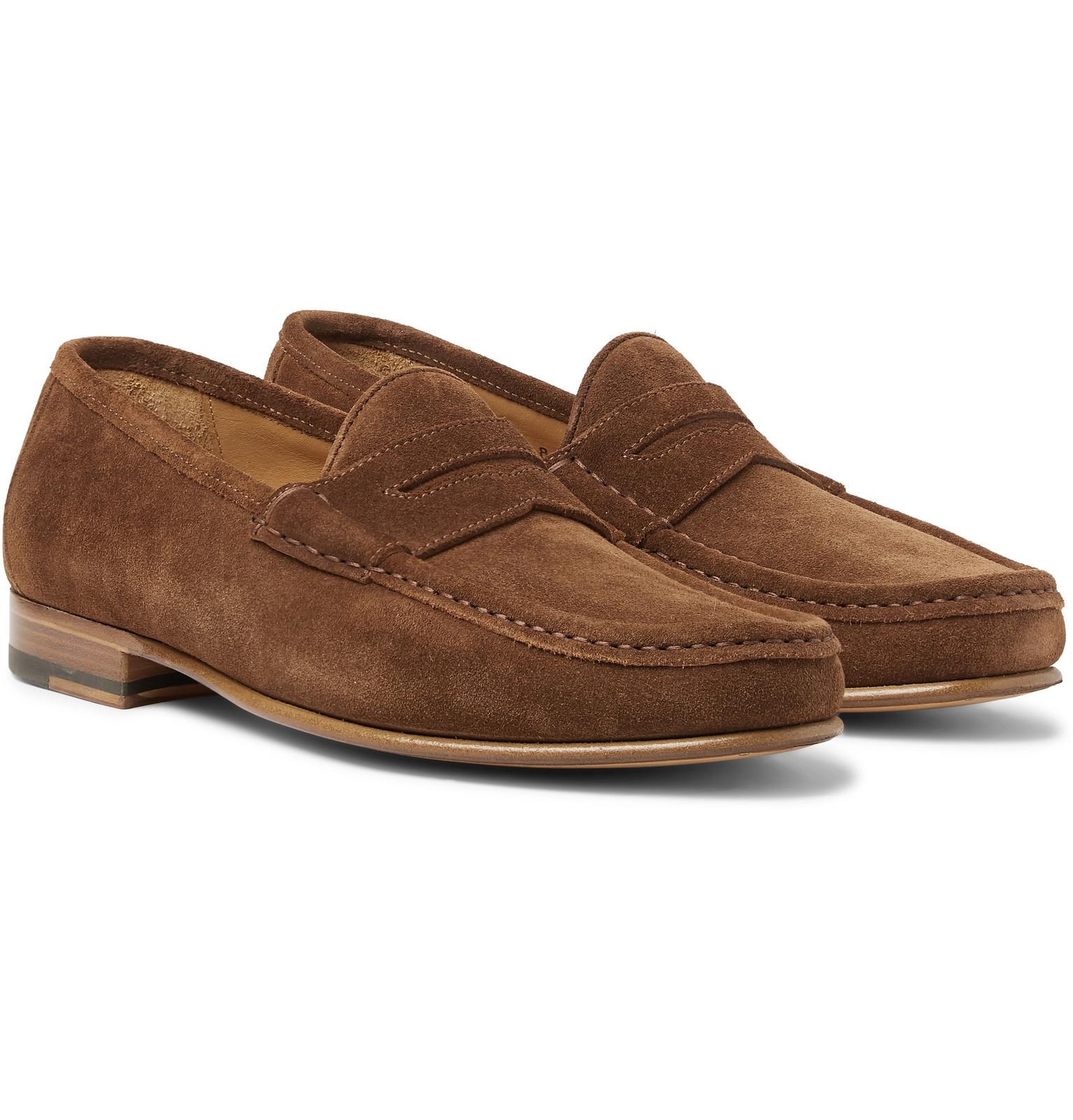 Yuketen Suede Penny Loafers in Brown for Men - Lyst