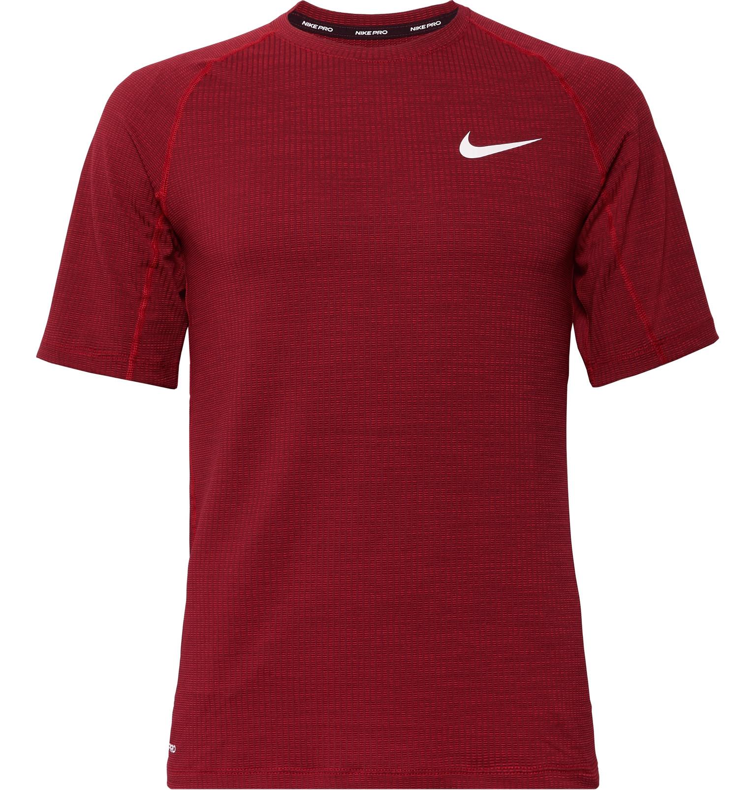 Nike Pro Slim-fit Dri-fit T-shirt in Red for Men - Lyst