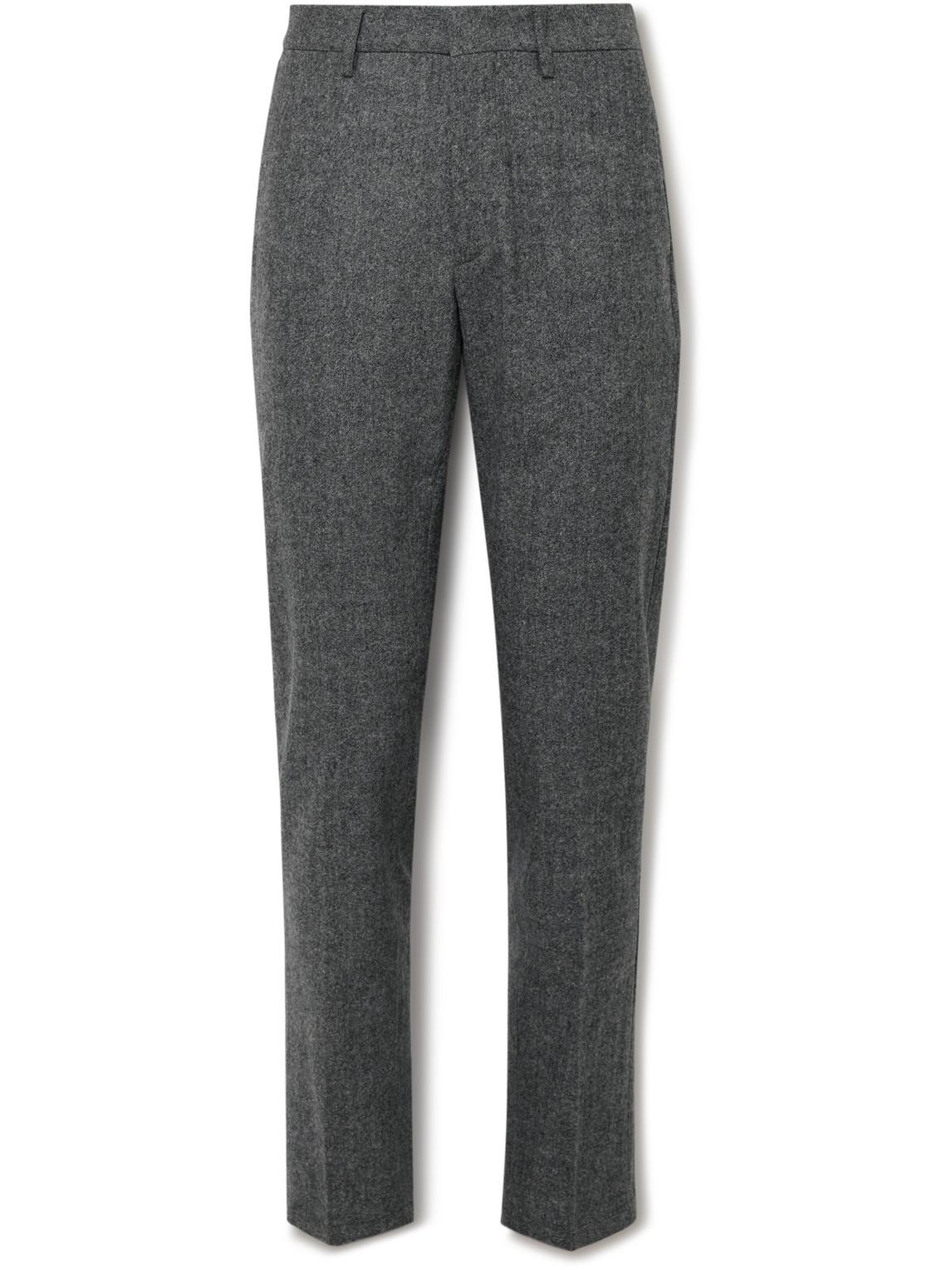 Dunhill Slim-fit Tapered Herringbone Wool-blend Chinos in Gray for Men ...