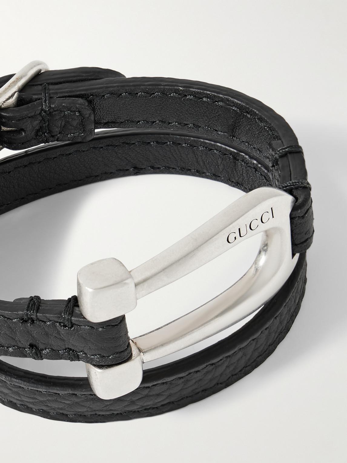 Gucci leather bracelet mens best sale