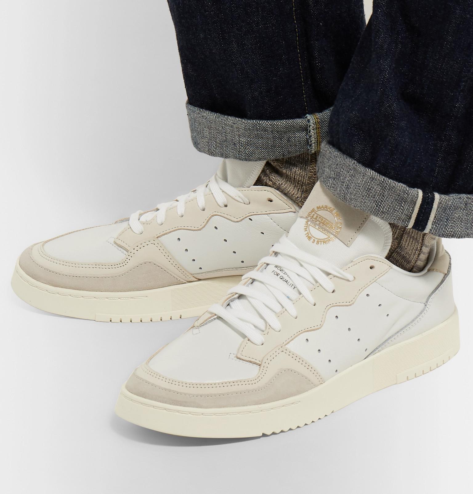Supercourt Suede-trimmed Leather Sneakers