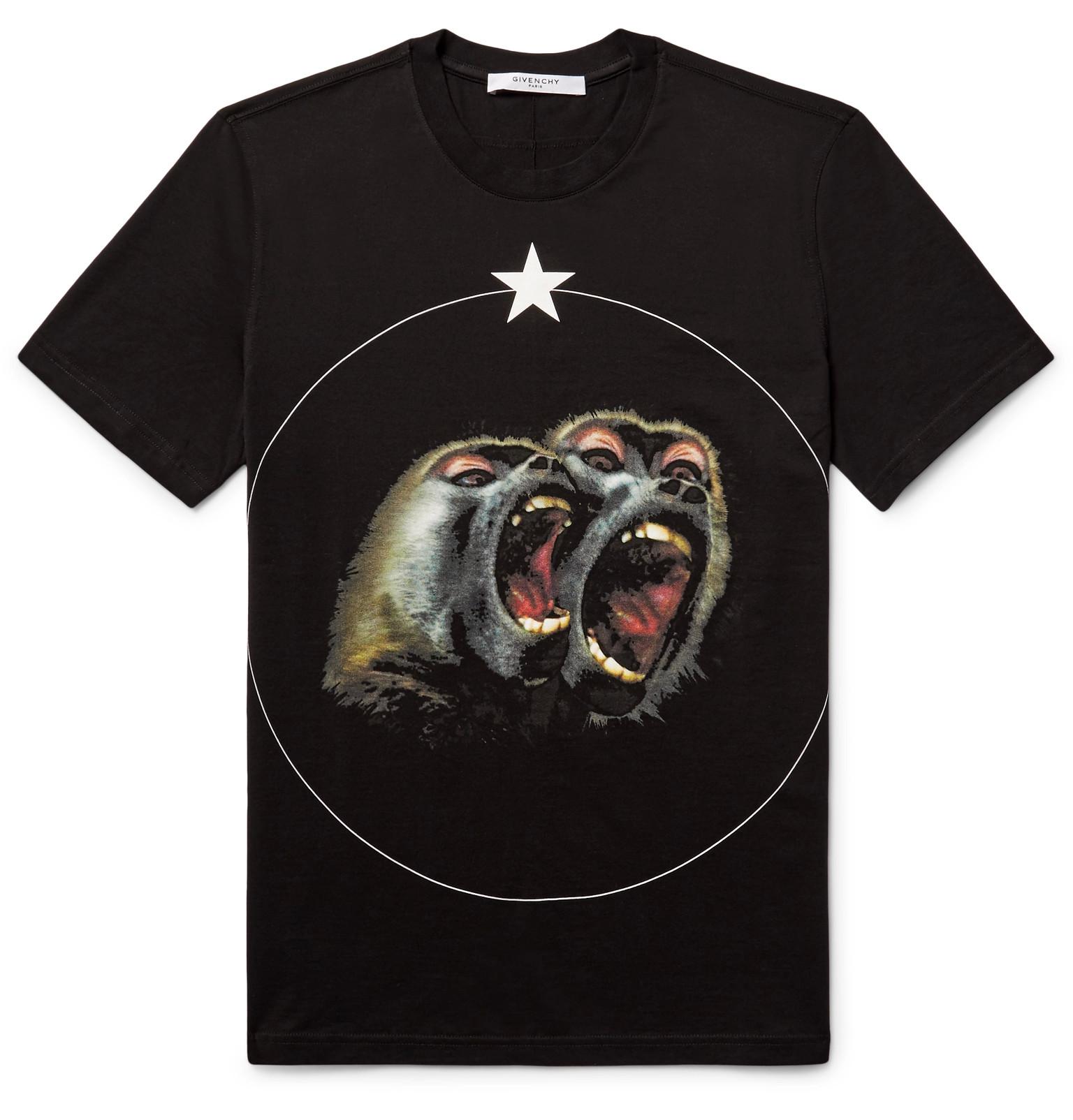 Givenchy Monkey Brothers Cuban-fit Printed Cotton-jersey T-shirt in Black  for Men | Lyst