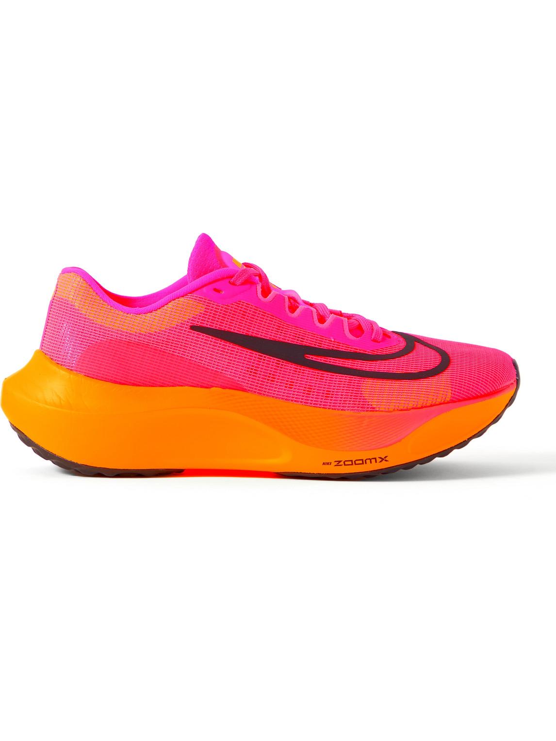 Nike Zoom Fly 5 Rubber-trimmed Neon Mesh Sneakers in Pink for Men | Lyst