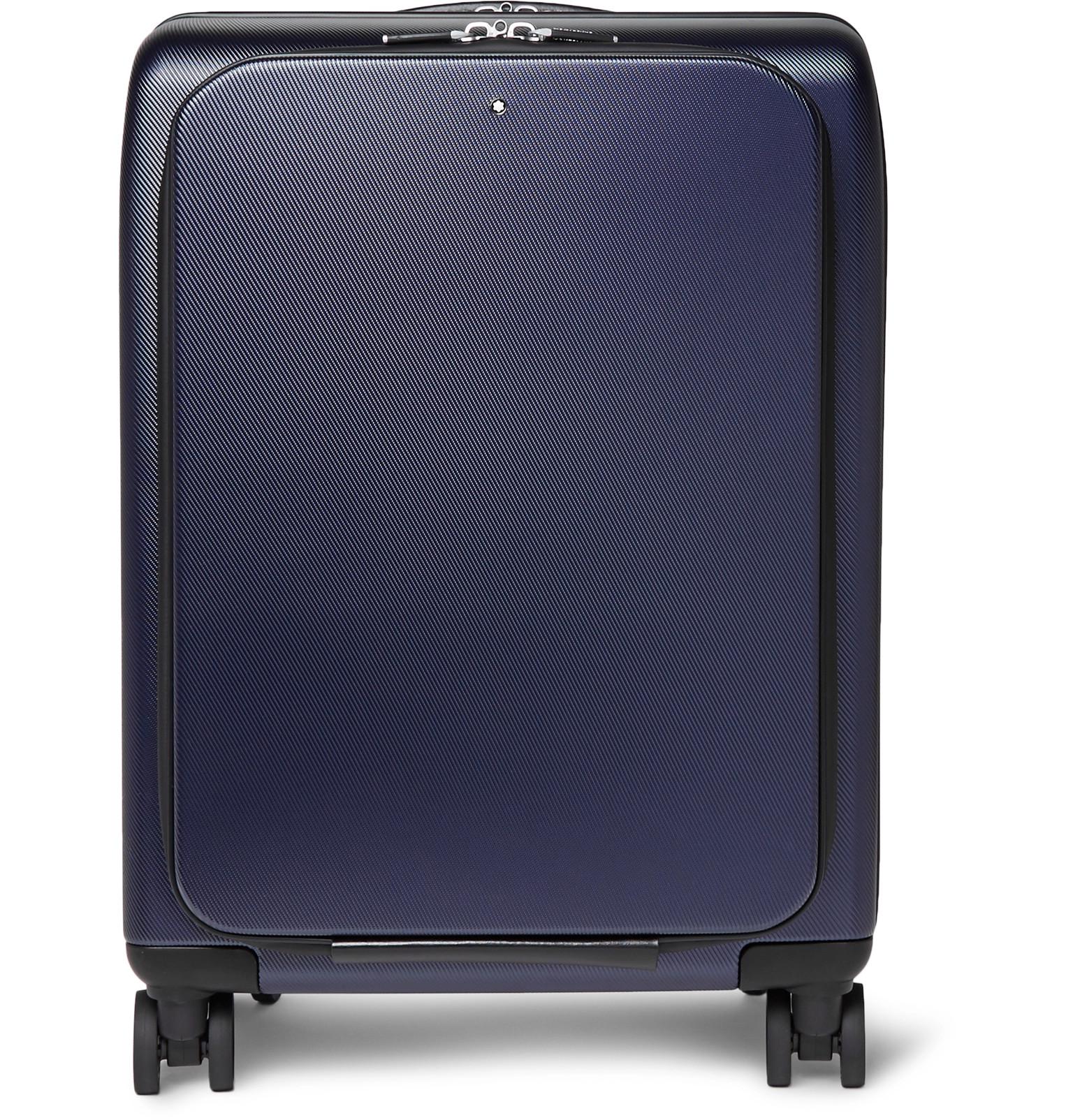 Montblanc Nightflight Leather-trimmed Hardshell Carry-on Suitcase in Blue  for Men | Lyst