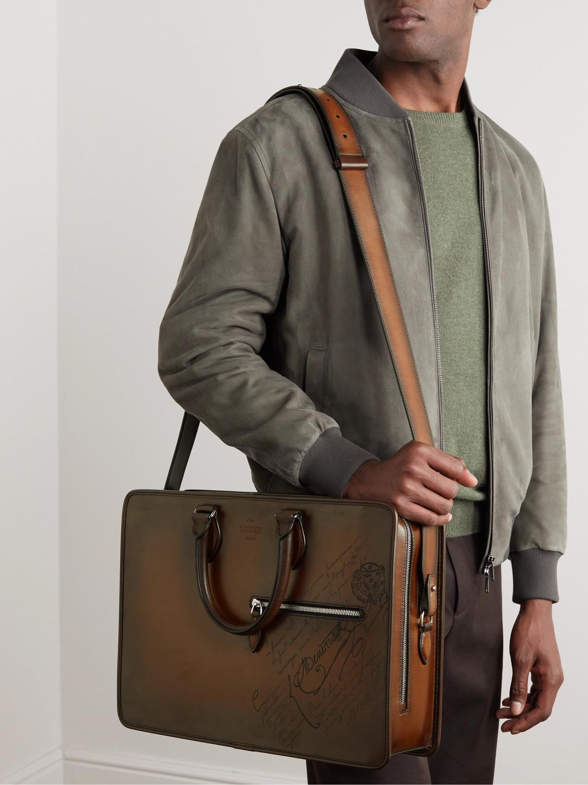 Berluti 2 Jour Neo Scritto Venezia Leather Briefcase in Brown for Men Lyst UK