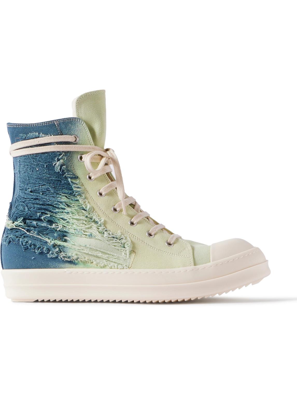 【Rick Owens】 Suede-trimmedデニムハイトップスニーカー P00946268.jpg
