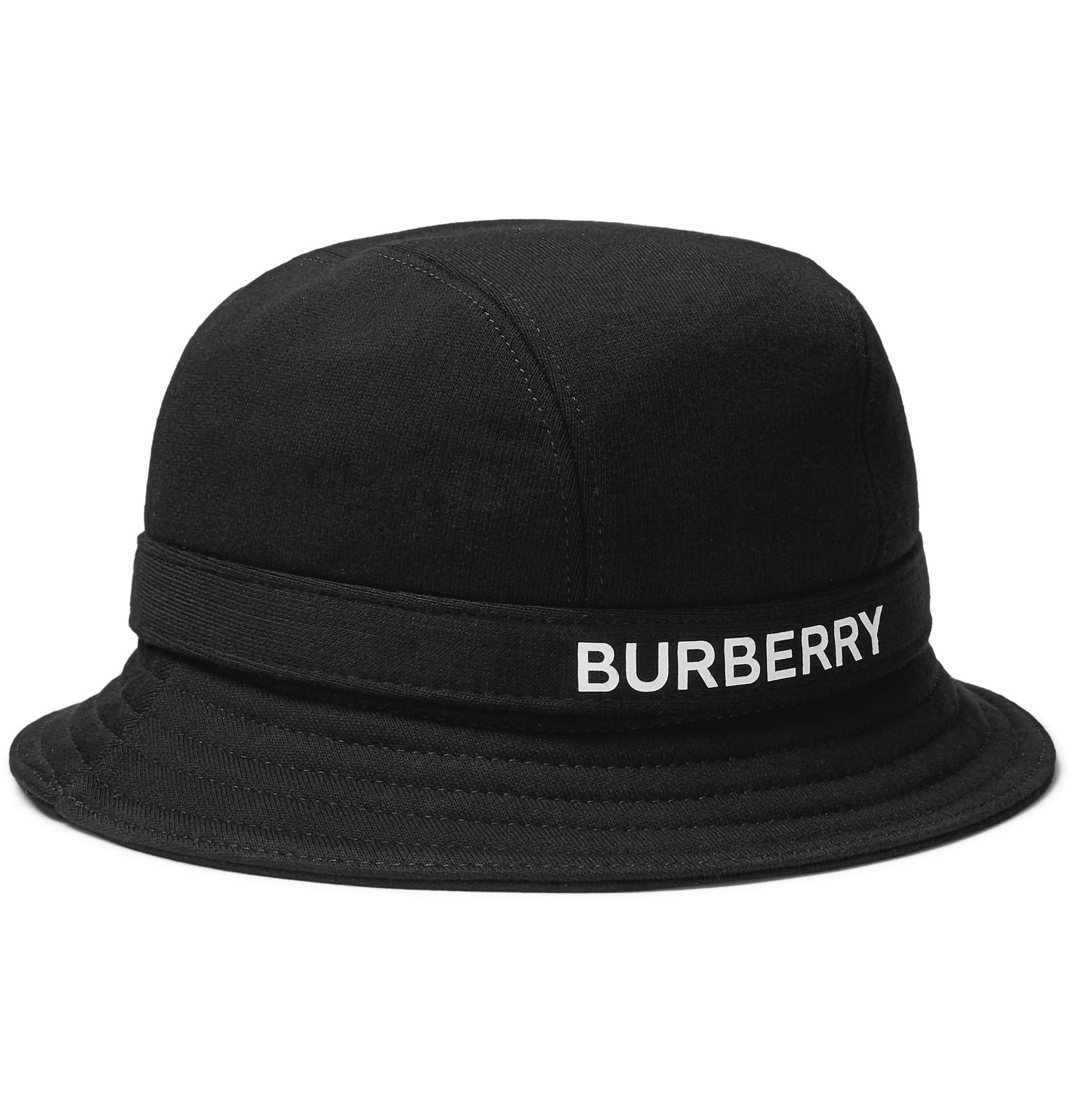 Burberry Cotton Jersey Bucket Hat in Black for Men - Lyst