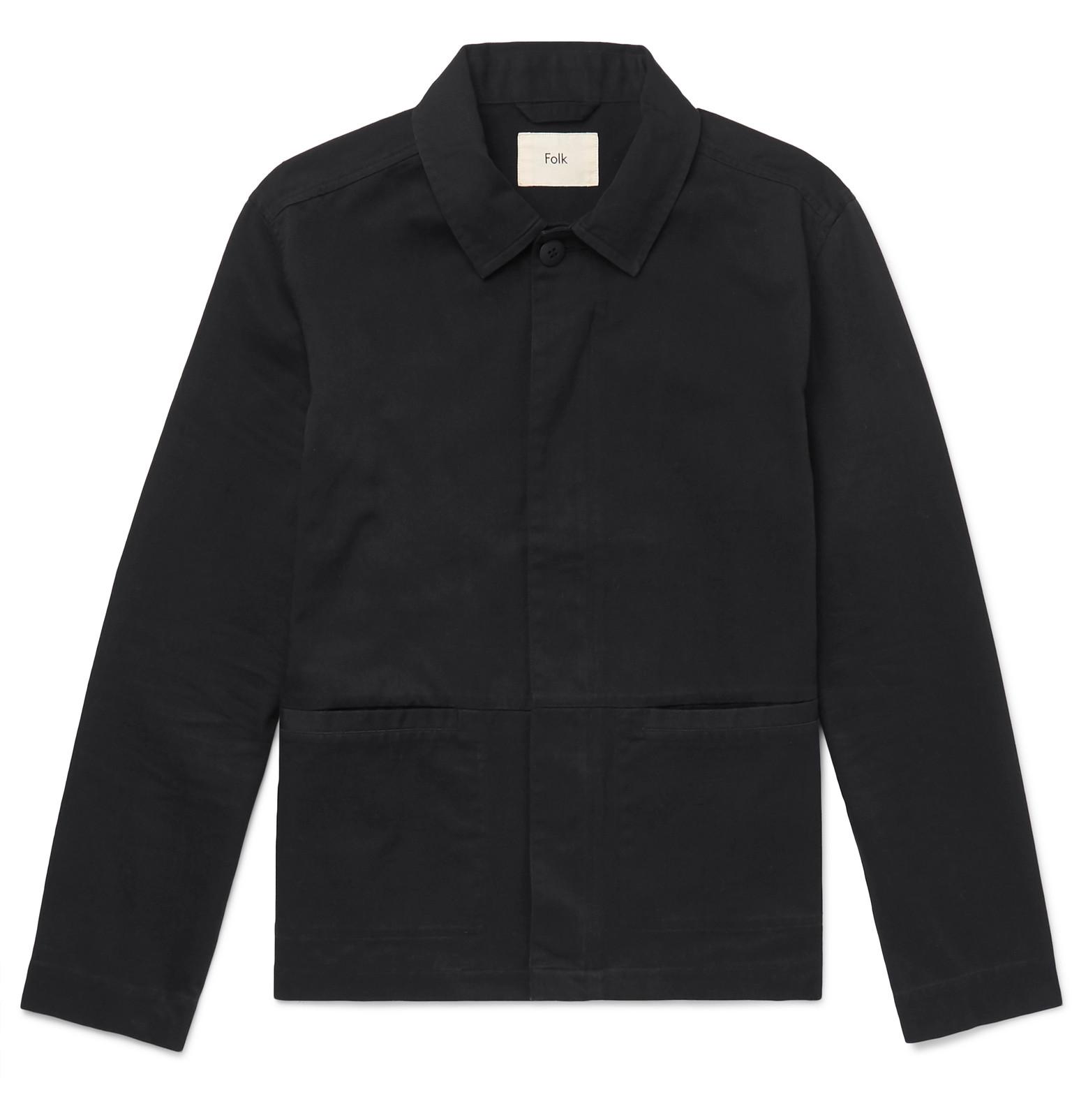 Folk Burner Cottontwill Jacket in Black for Men Lyst
